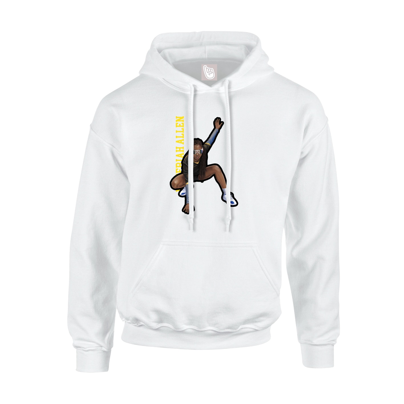 Youth Hoodie — Name Vertical in White