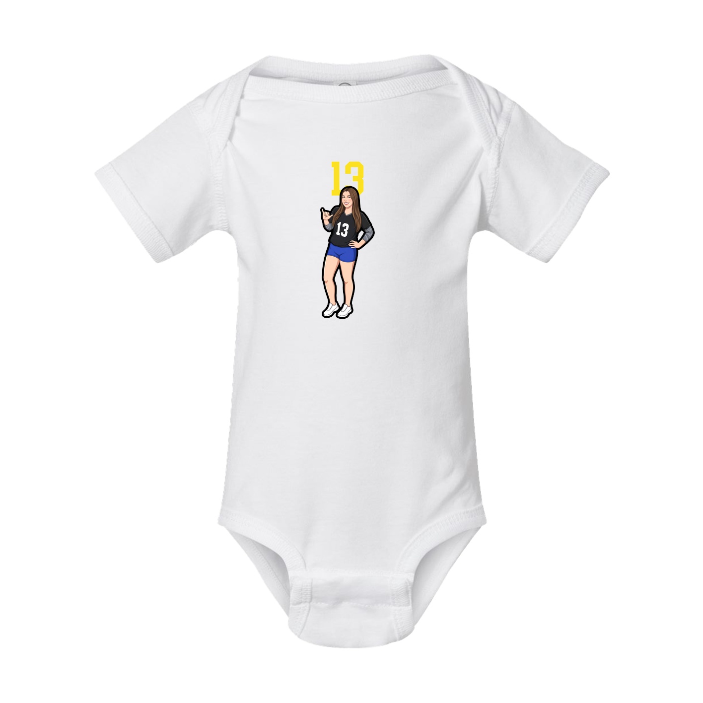 Baby Onesie — Number Top in White