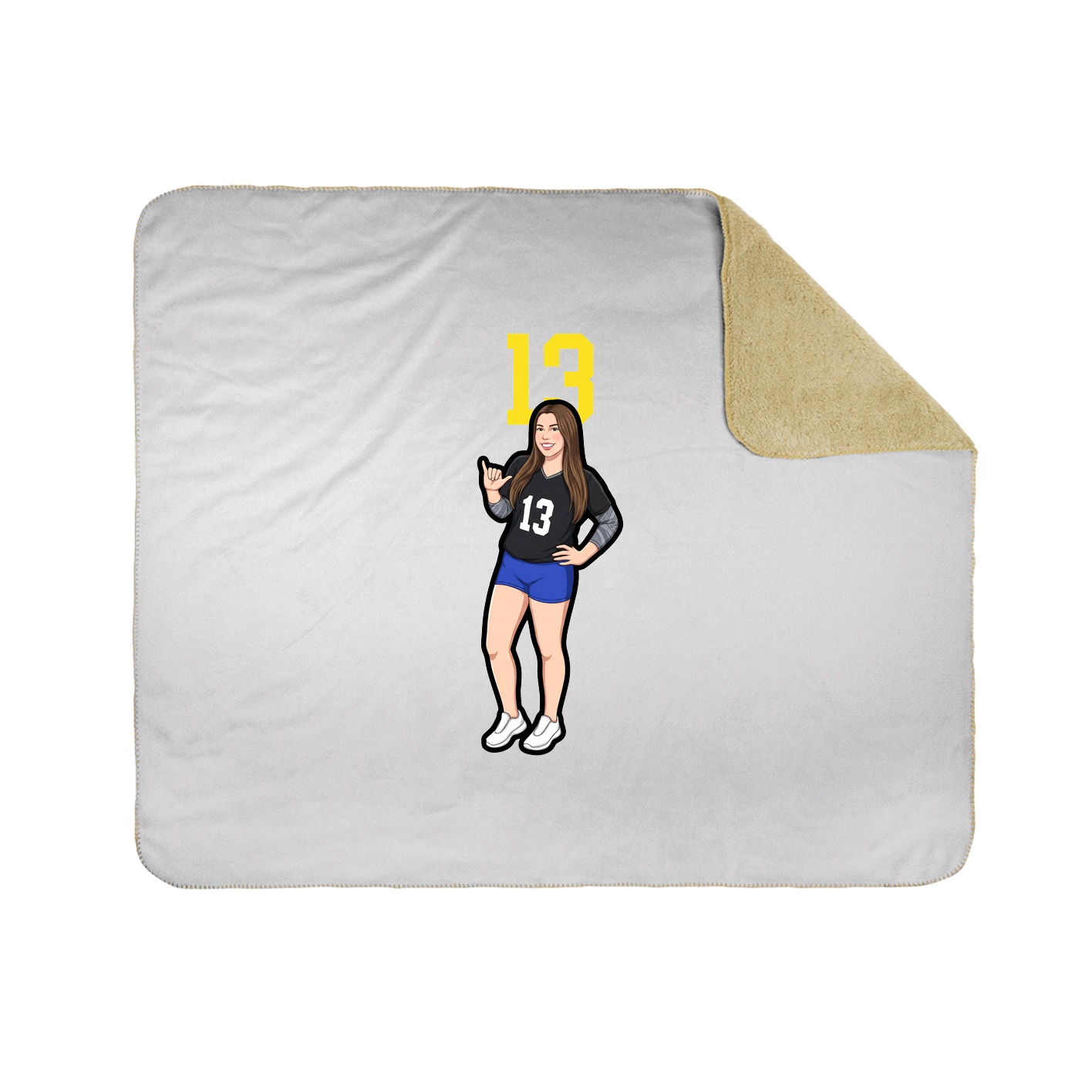 Throw Blanket — Number Top in White