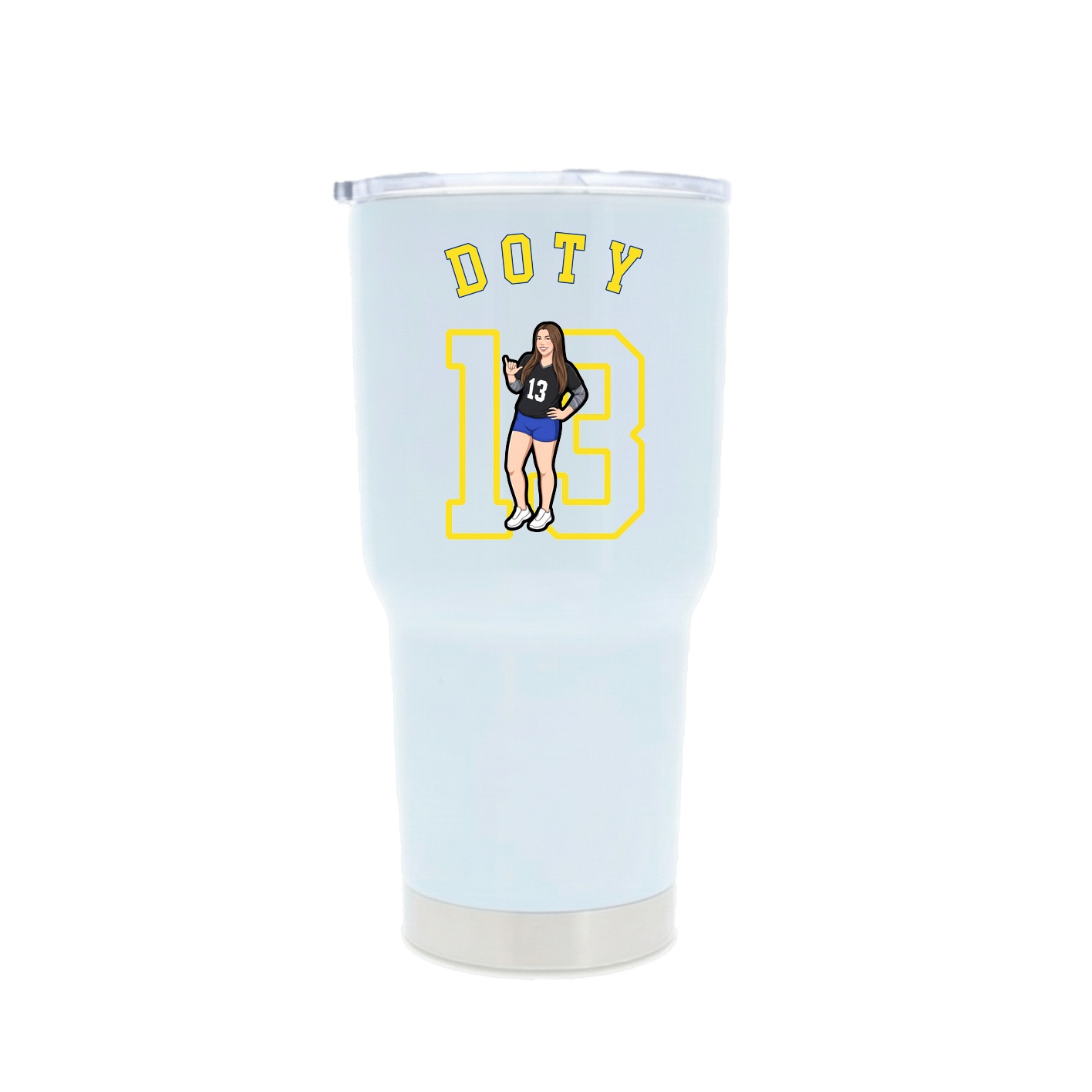30oz Stainless Steel Tumbler — Shirsey Arch in White