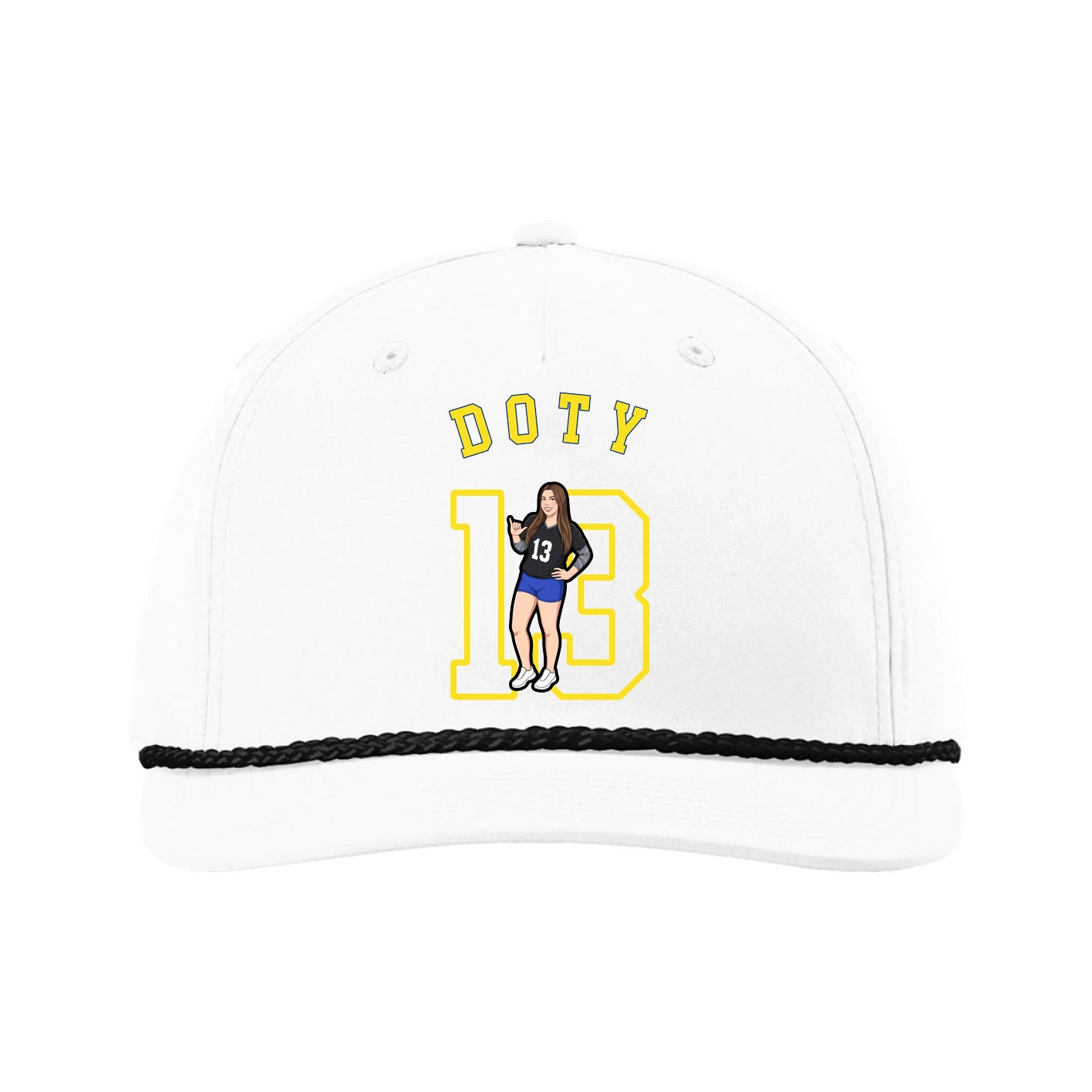 Five-Panel Classic Rope Cap — Shirsey Arch in White