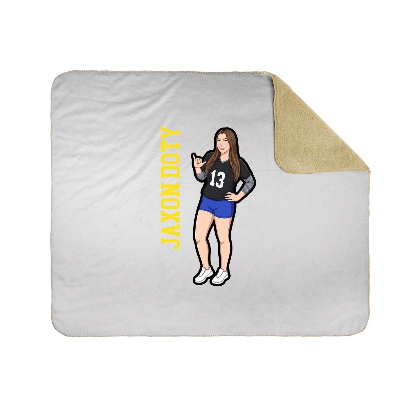 Throw Blanket — Name Vertical in White