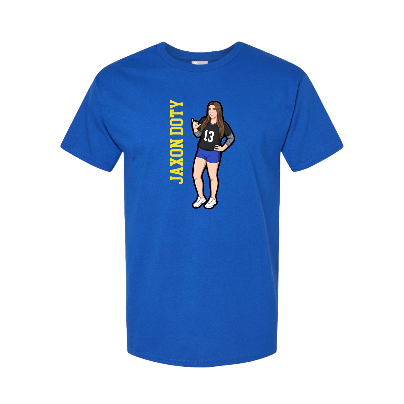 Youth Tee — Name Vertical in Royal