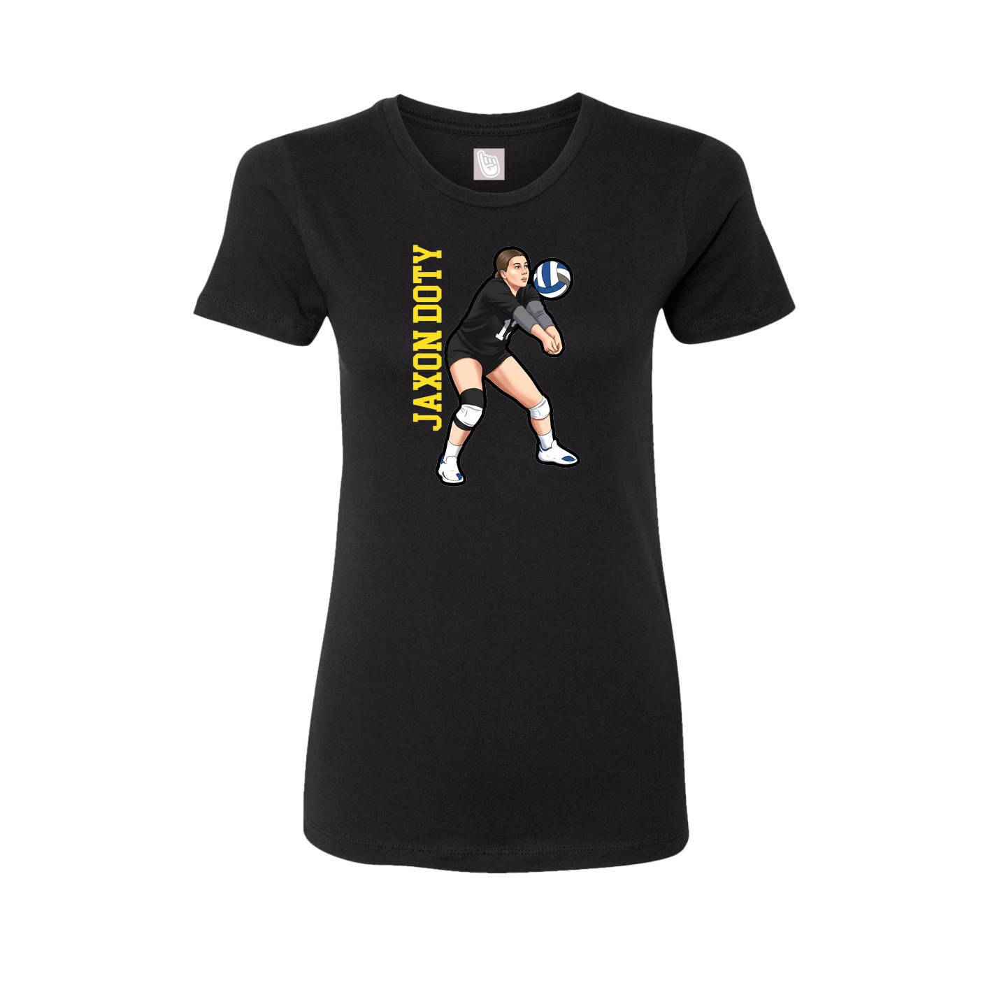 Womens Tee — Name Vertical in Black