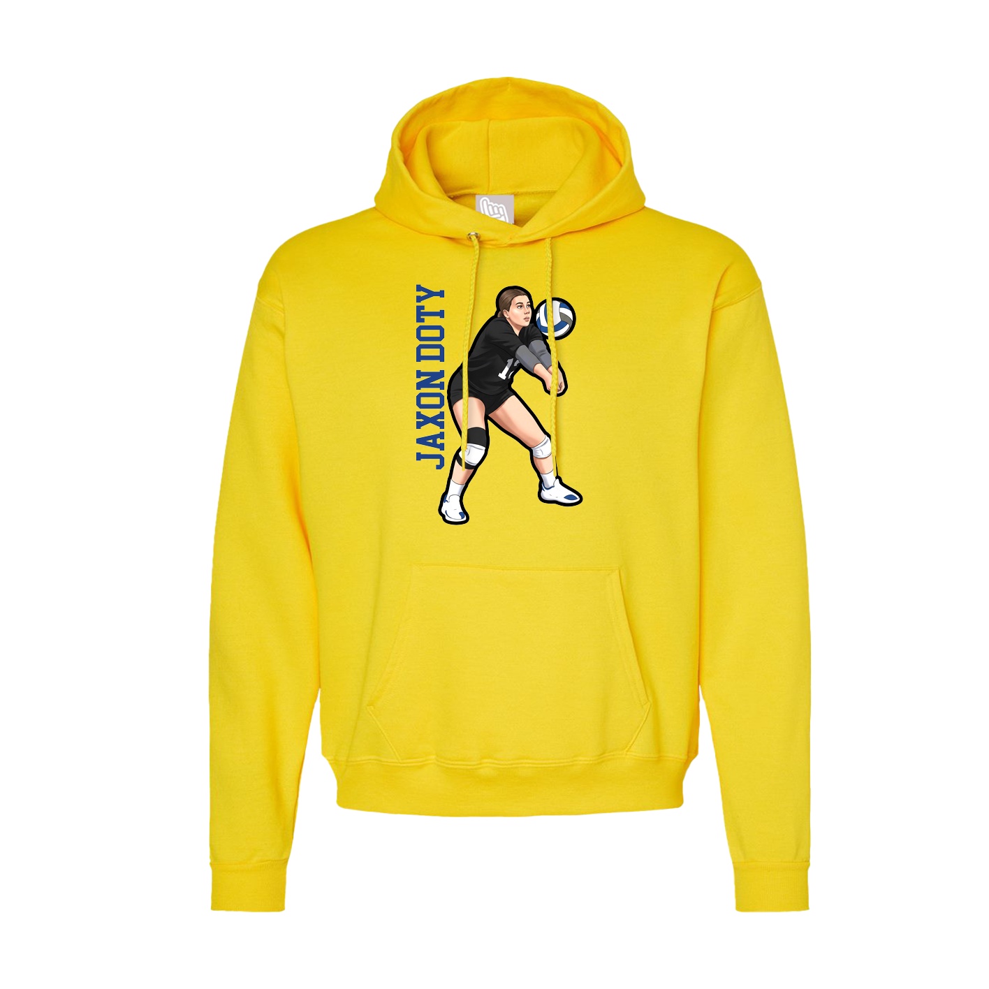 Hoodie — Name Vertical in Yellow