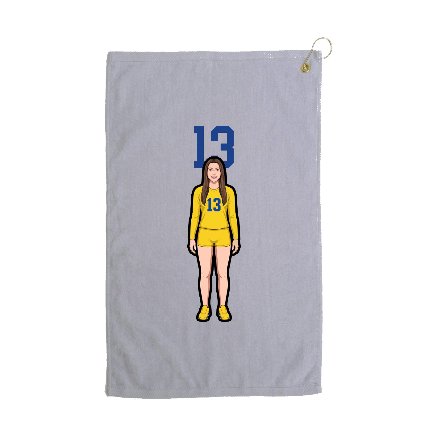 Golf Towel — Number Top in Grey