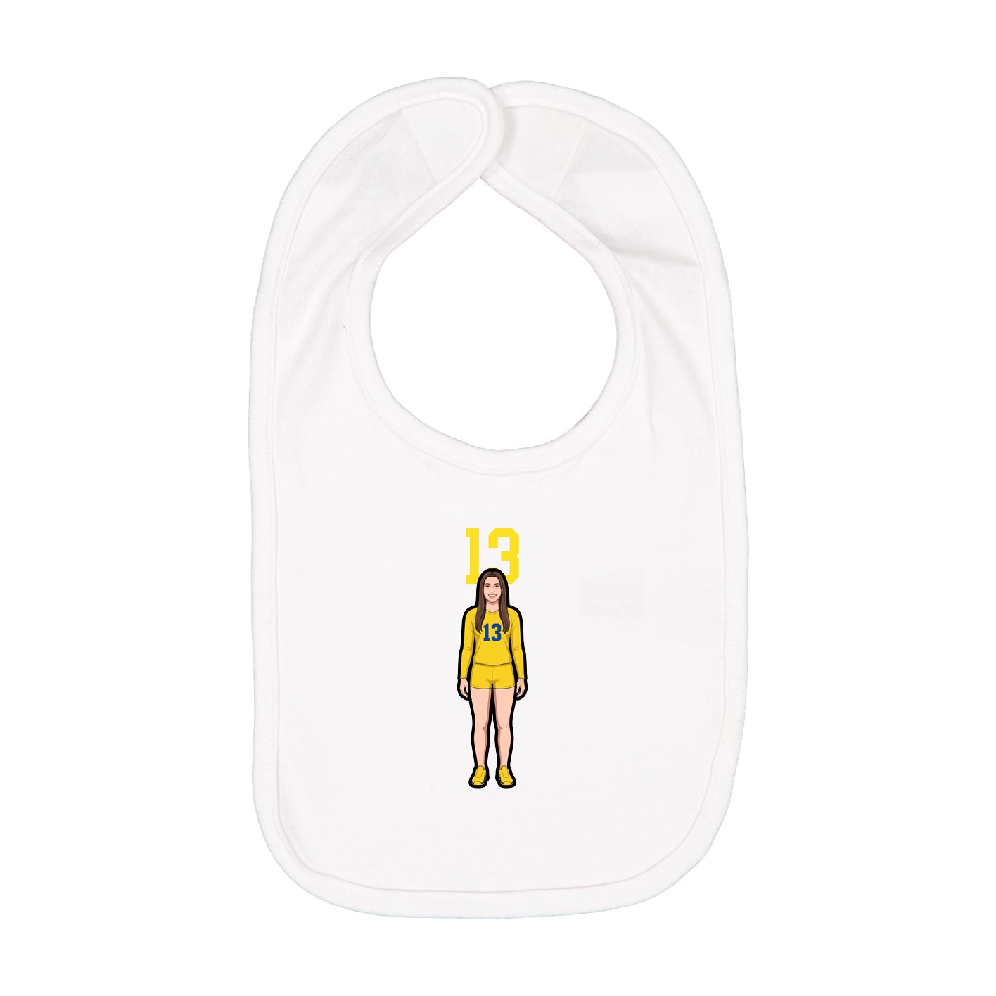 Infant Bib — Number Top in White