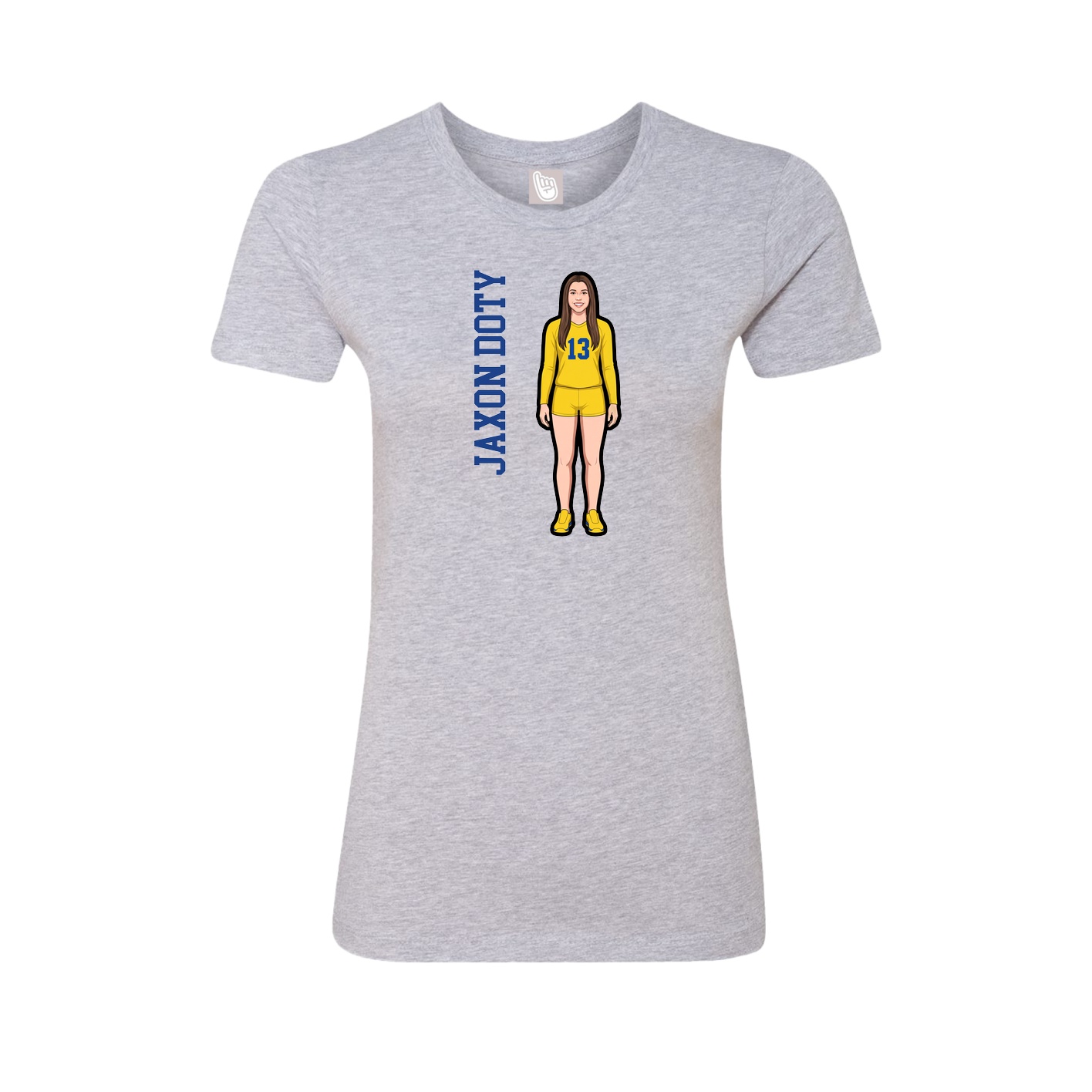 Womens Tee — Name Vertical in Grey