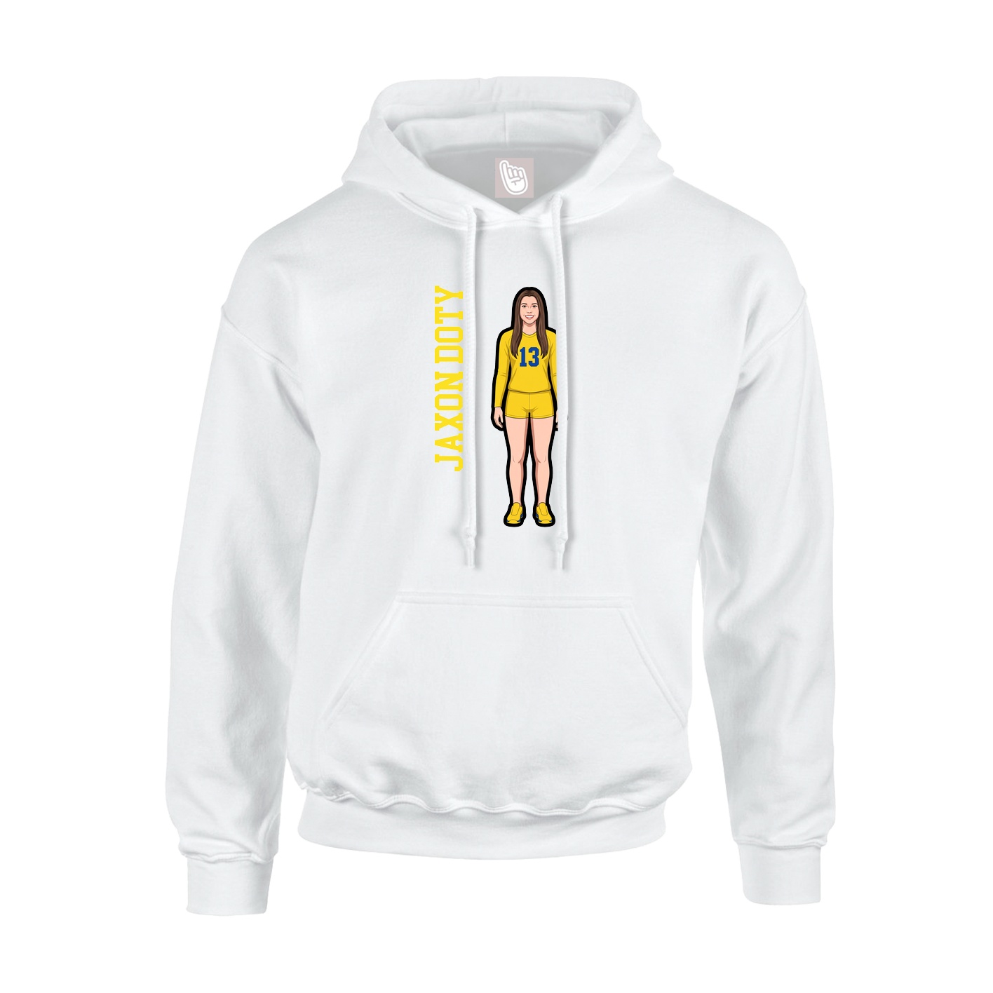 Hoodie — Name Vertical in White