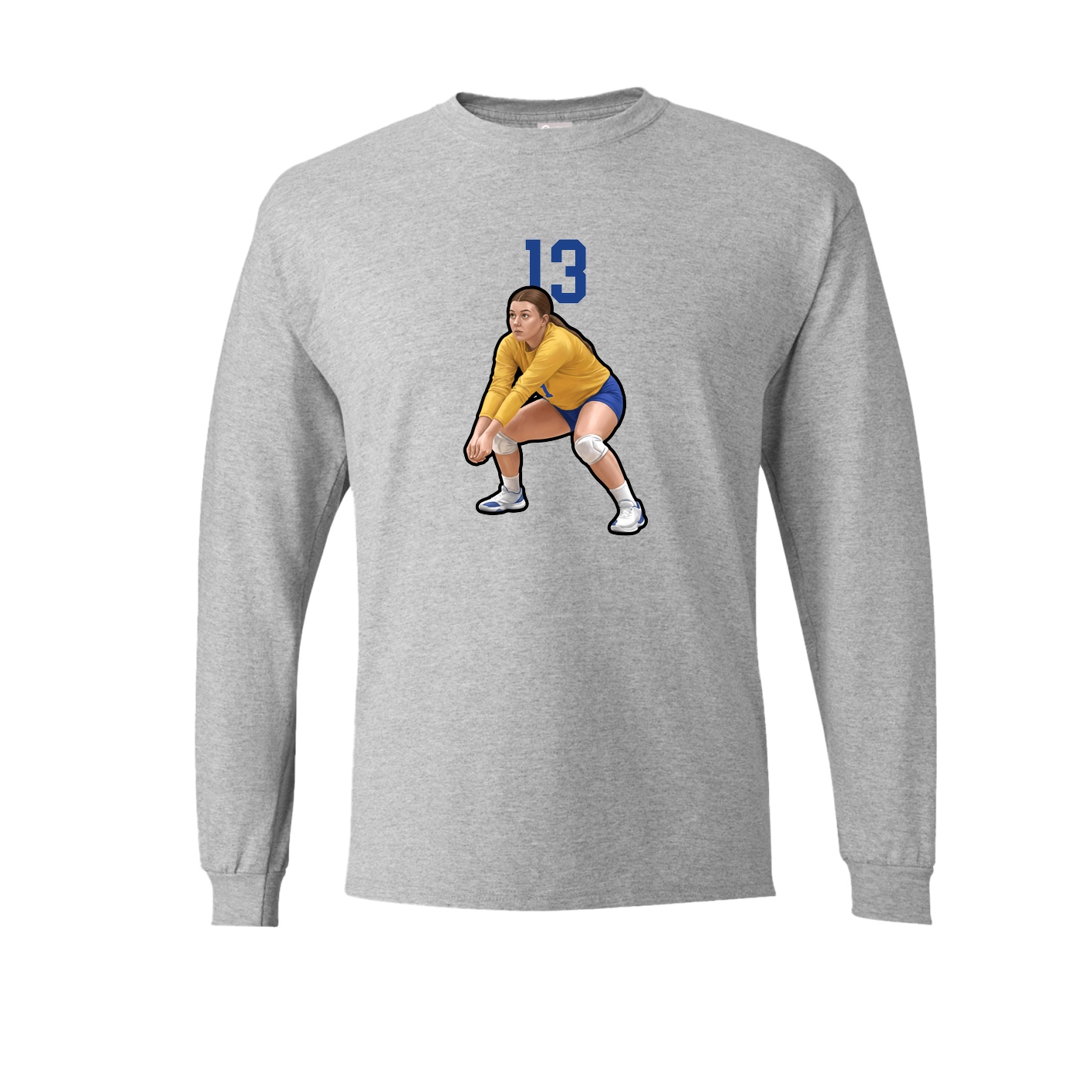 Long Sleeve Tee — Number Top in Grey