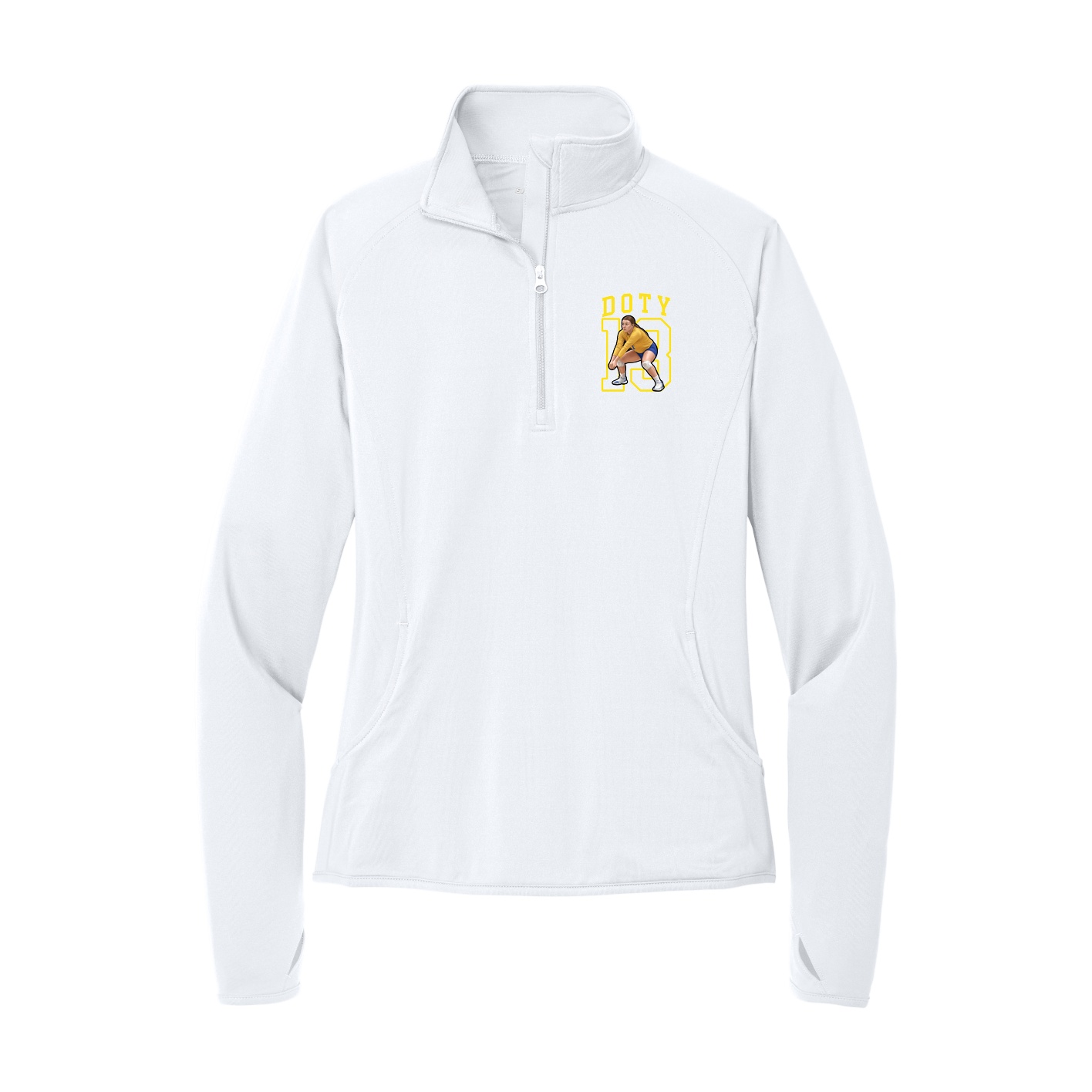 Women's Q-Zip Pullover — Shirsey in White