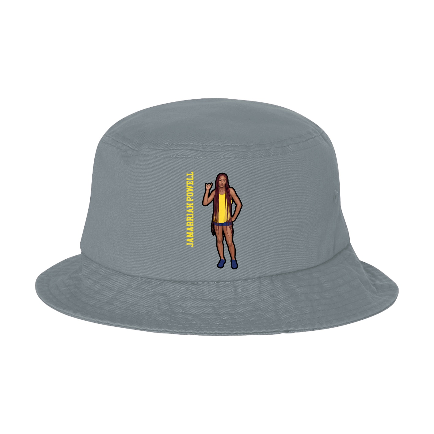 Bucket Cap — Name Vertical in Grey