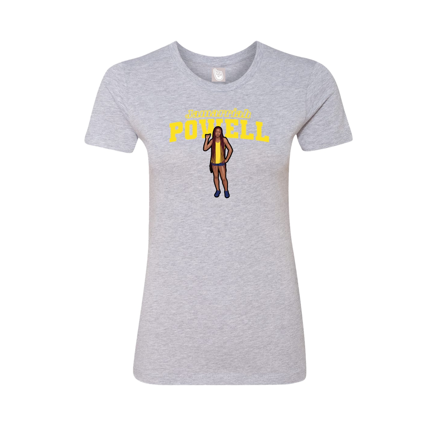Fitted Women's Tee — Name Arch in Grey