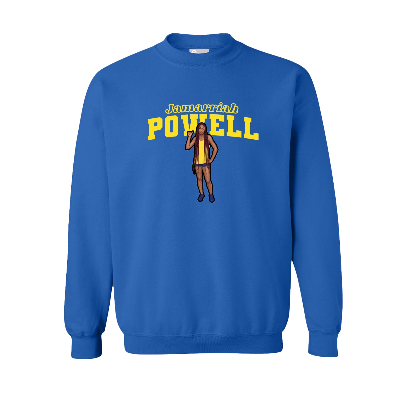 Fleece Crew — Name Arch in Royal