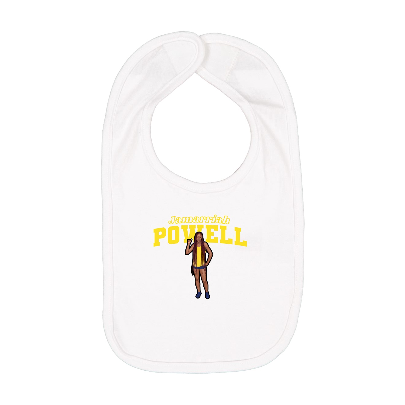 Infant Bib — Name Arch in White