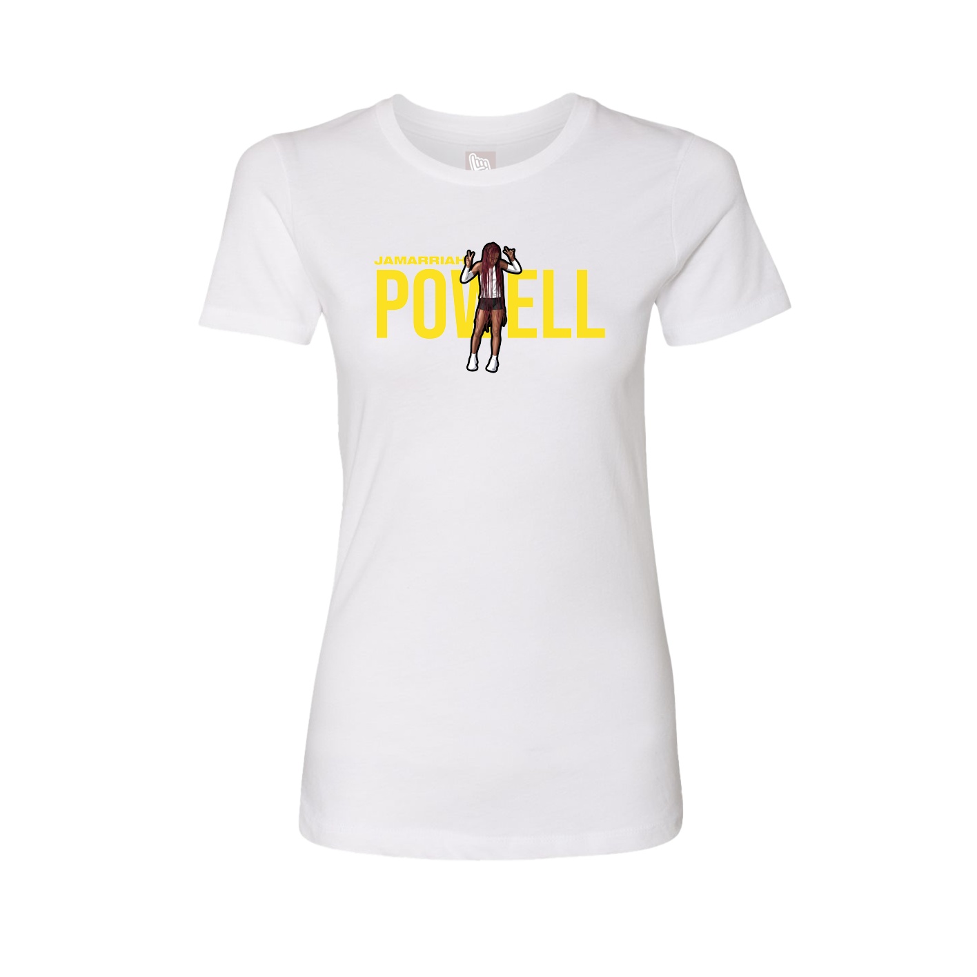 Fitted Women's Tee — Player Name in White