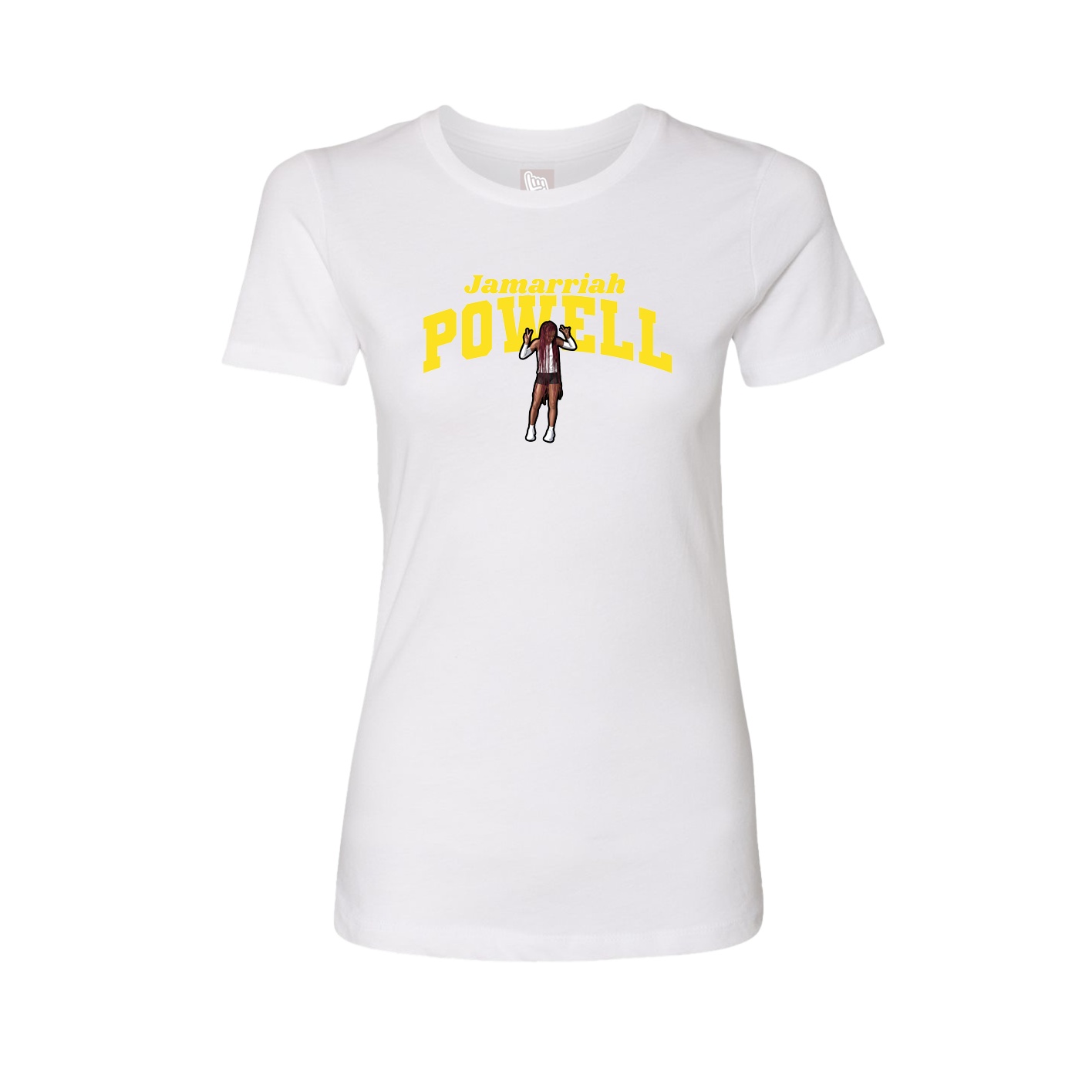 Fitted Women's Tee — Signature Arch in White
