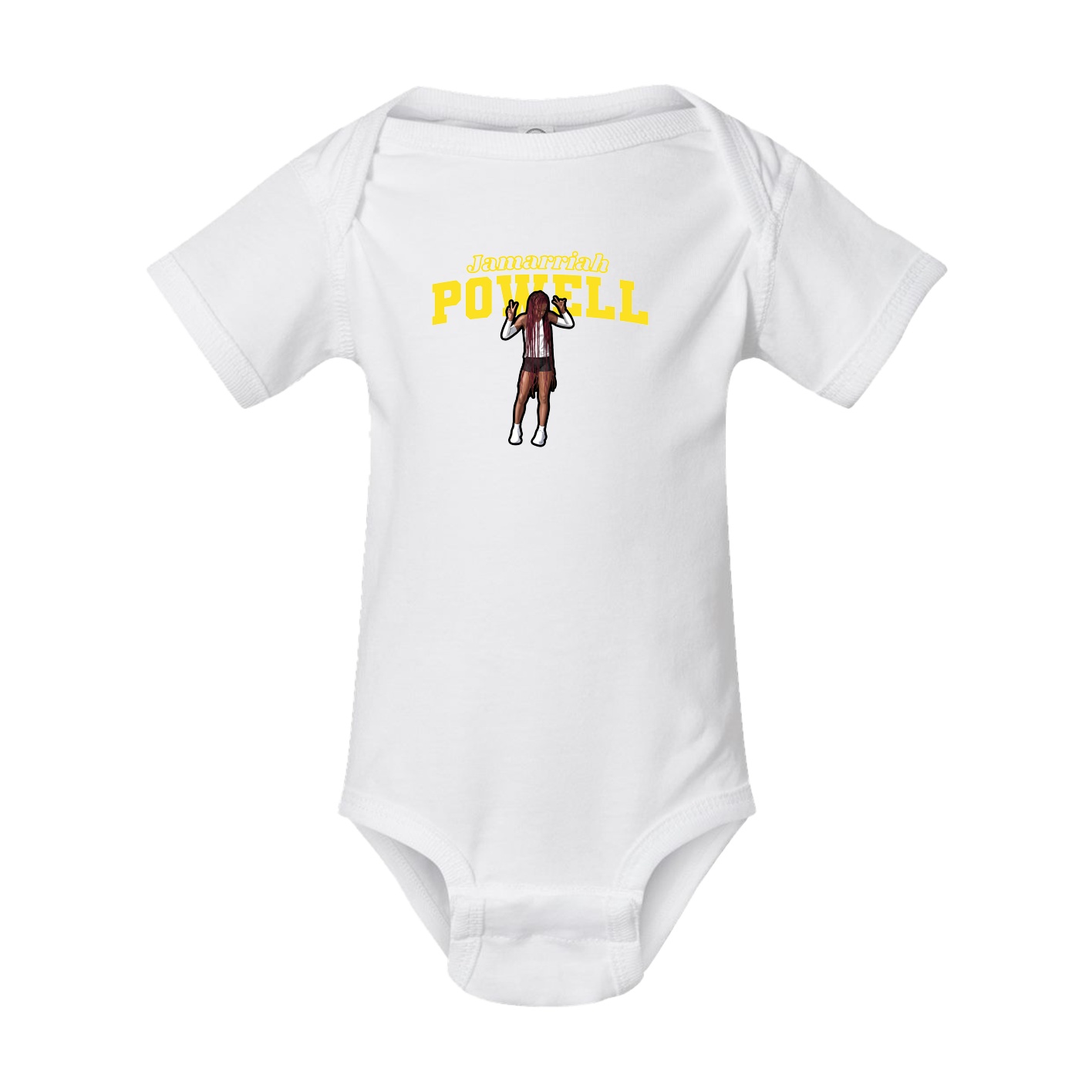 Baby Onesie — Name Arch in White