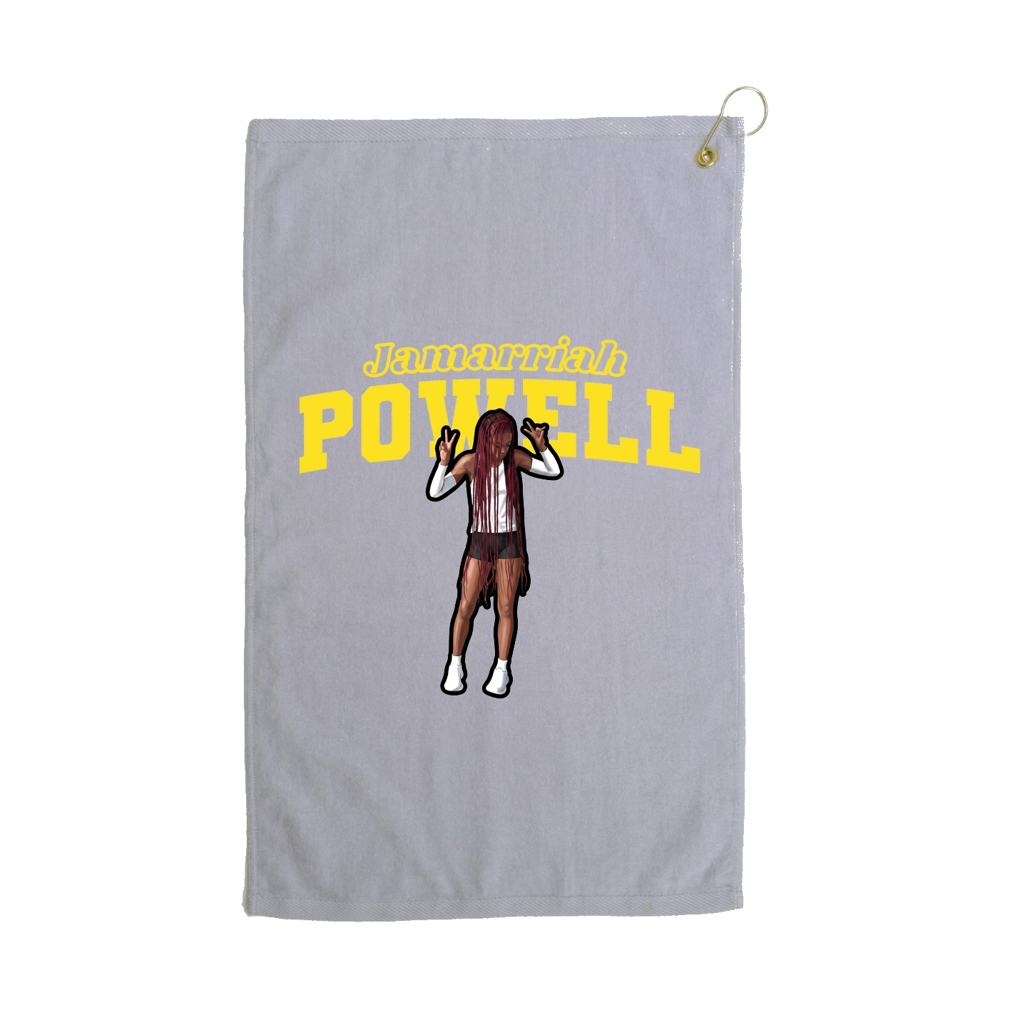 Golf Towel — Name Arch in Grey