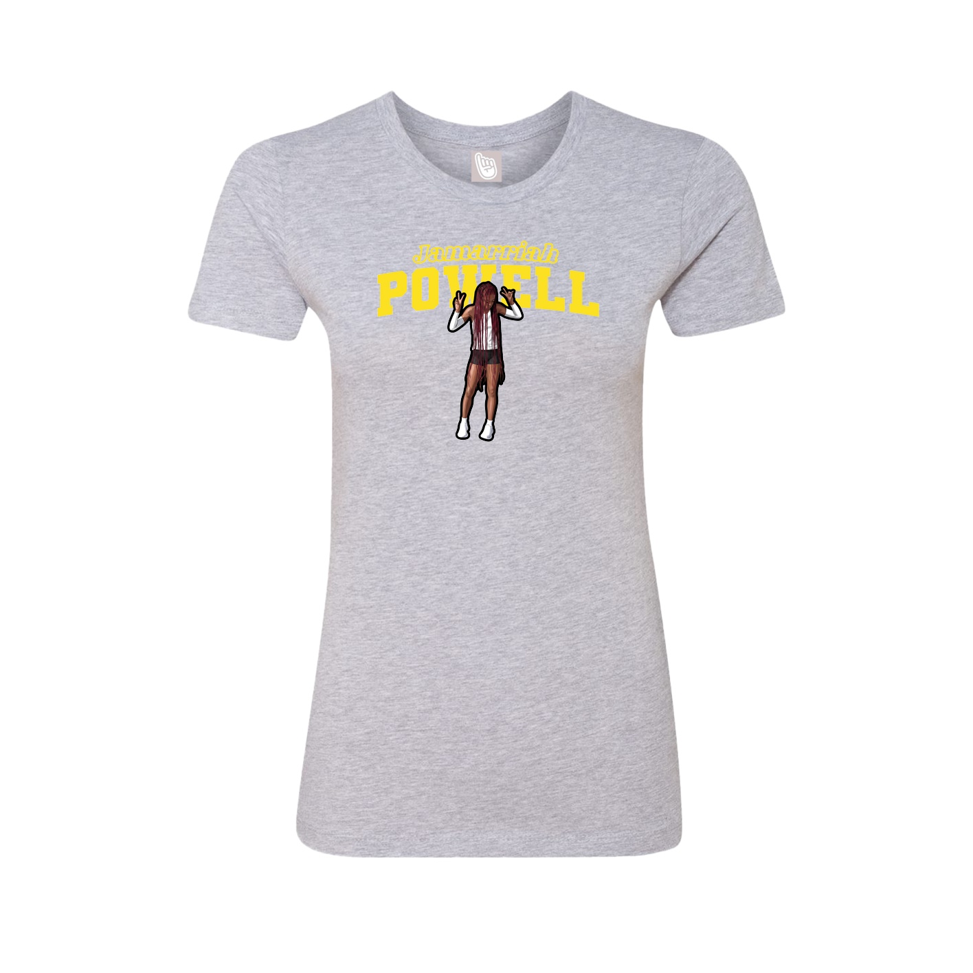 Fitted Women's Tee — Name Arch in Grey