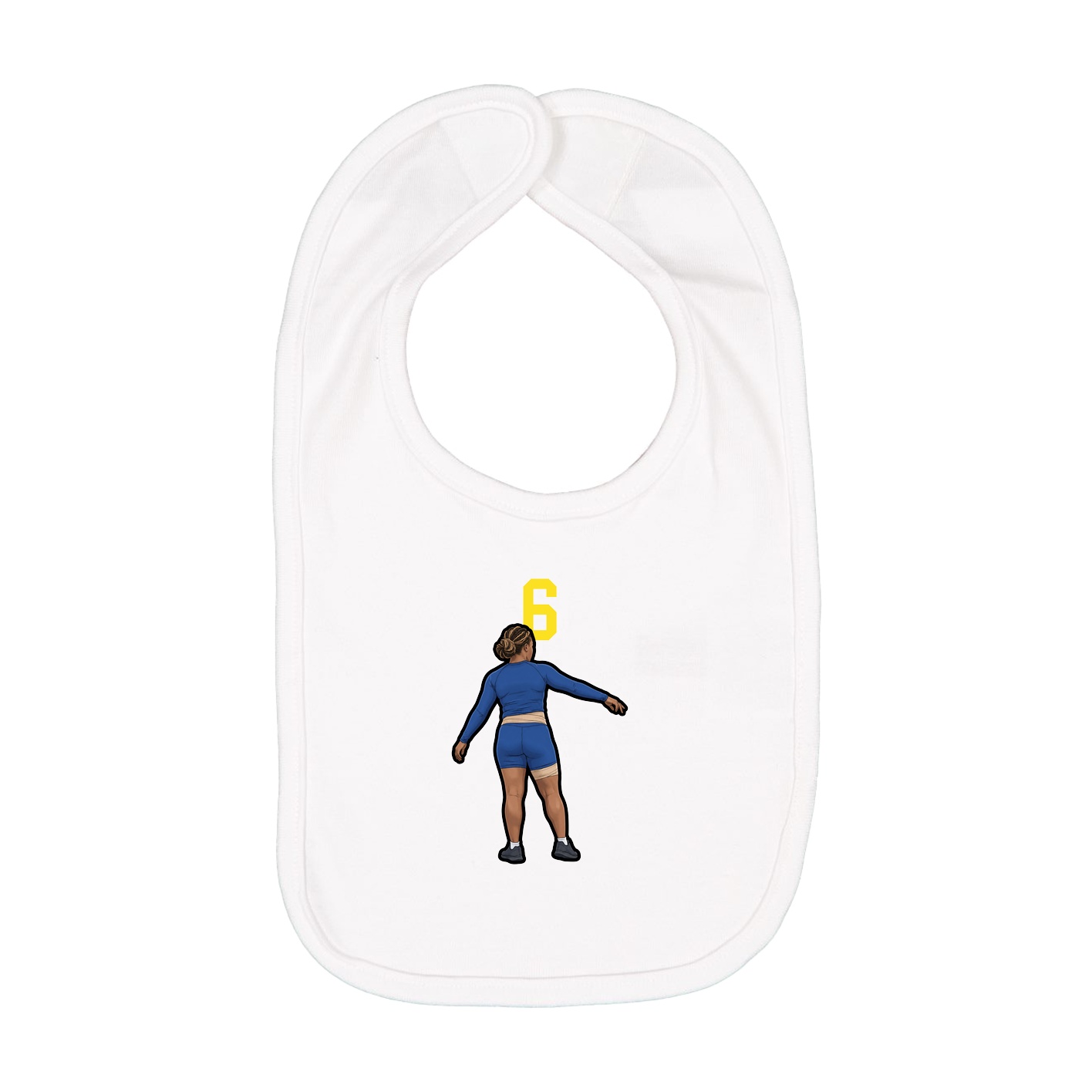 Infant Bib — Number Top in White
