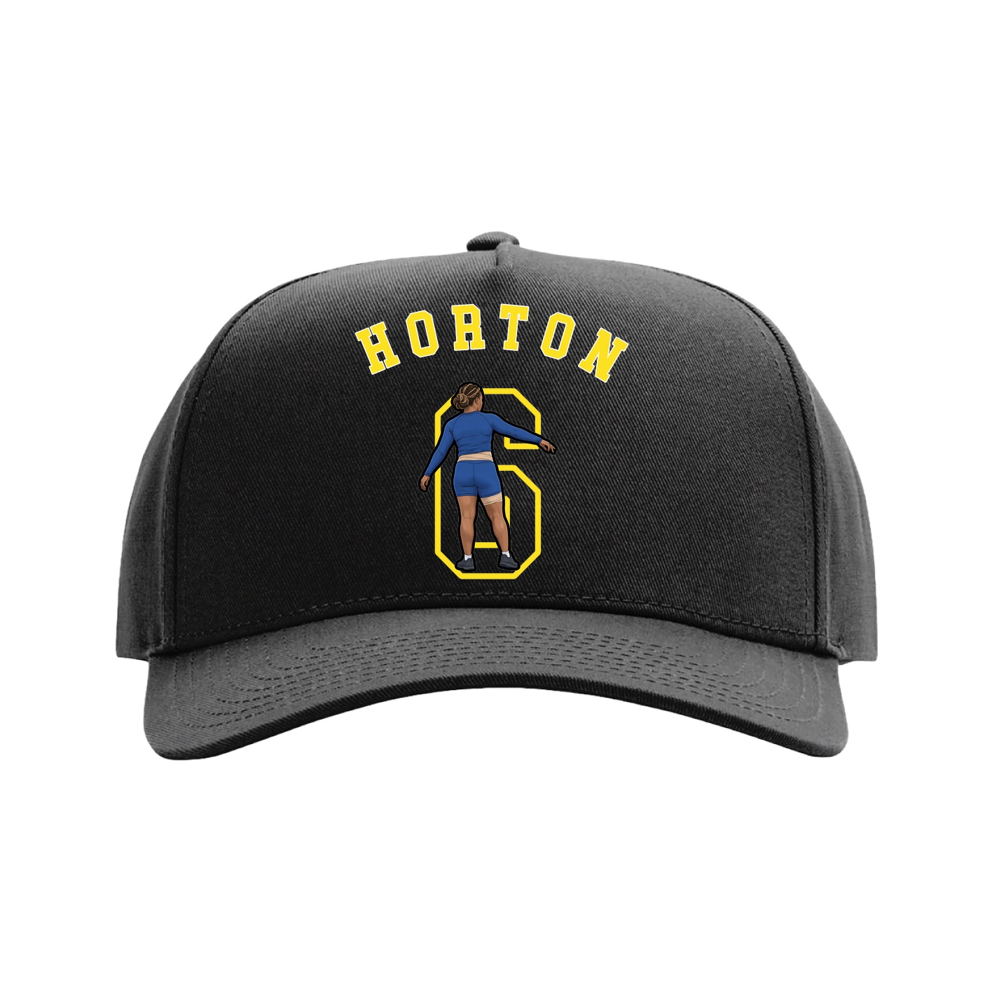 Full Fabric Five-Panel Champ Cap — Shirsey Arch in Black