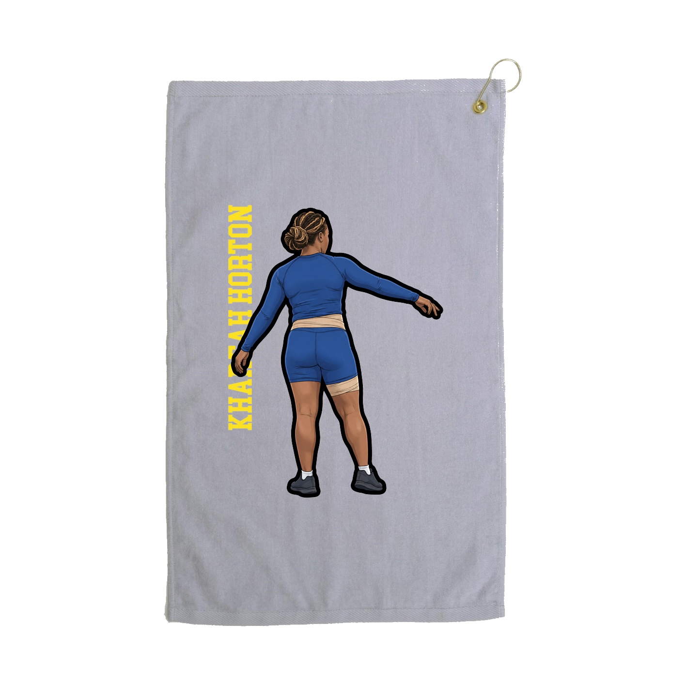 Golf Towel — Name Vertical in Grey