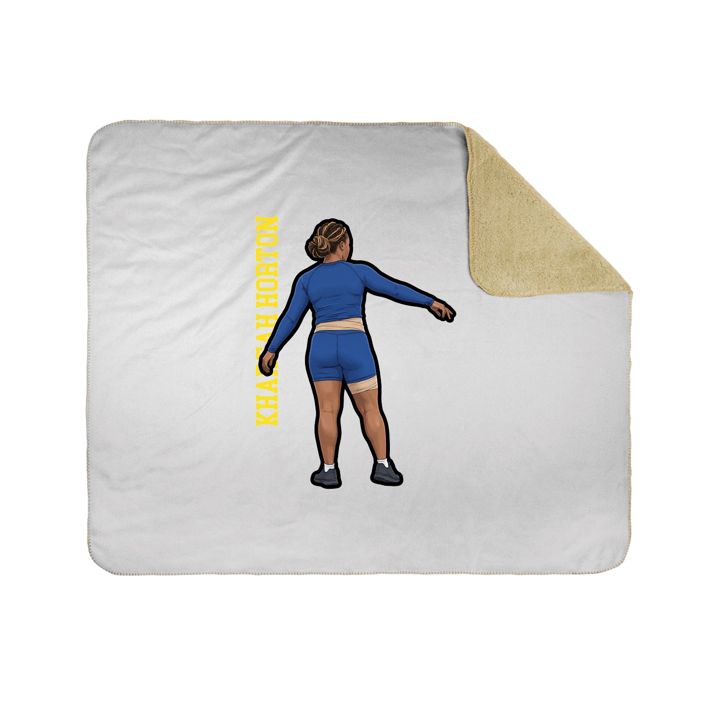Throw Blanket — Name Vertical in White