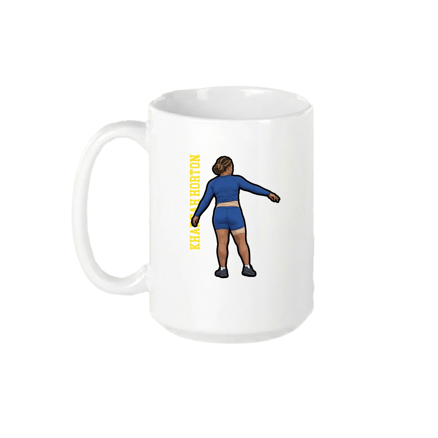 15oz Coffee Mug — Name Vertical in White