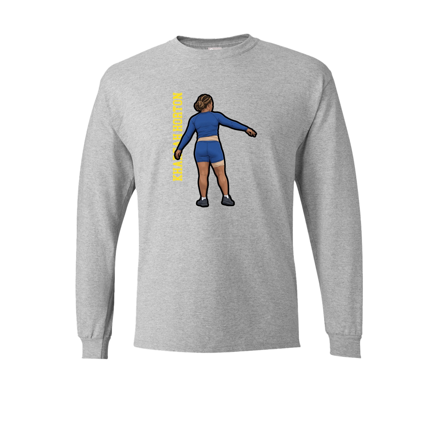 Long Sleeve Tee — Name Vertical in Grey
