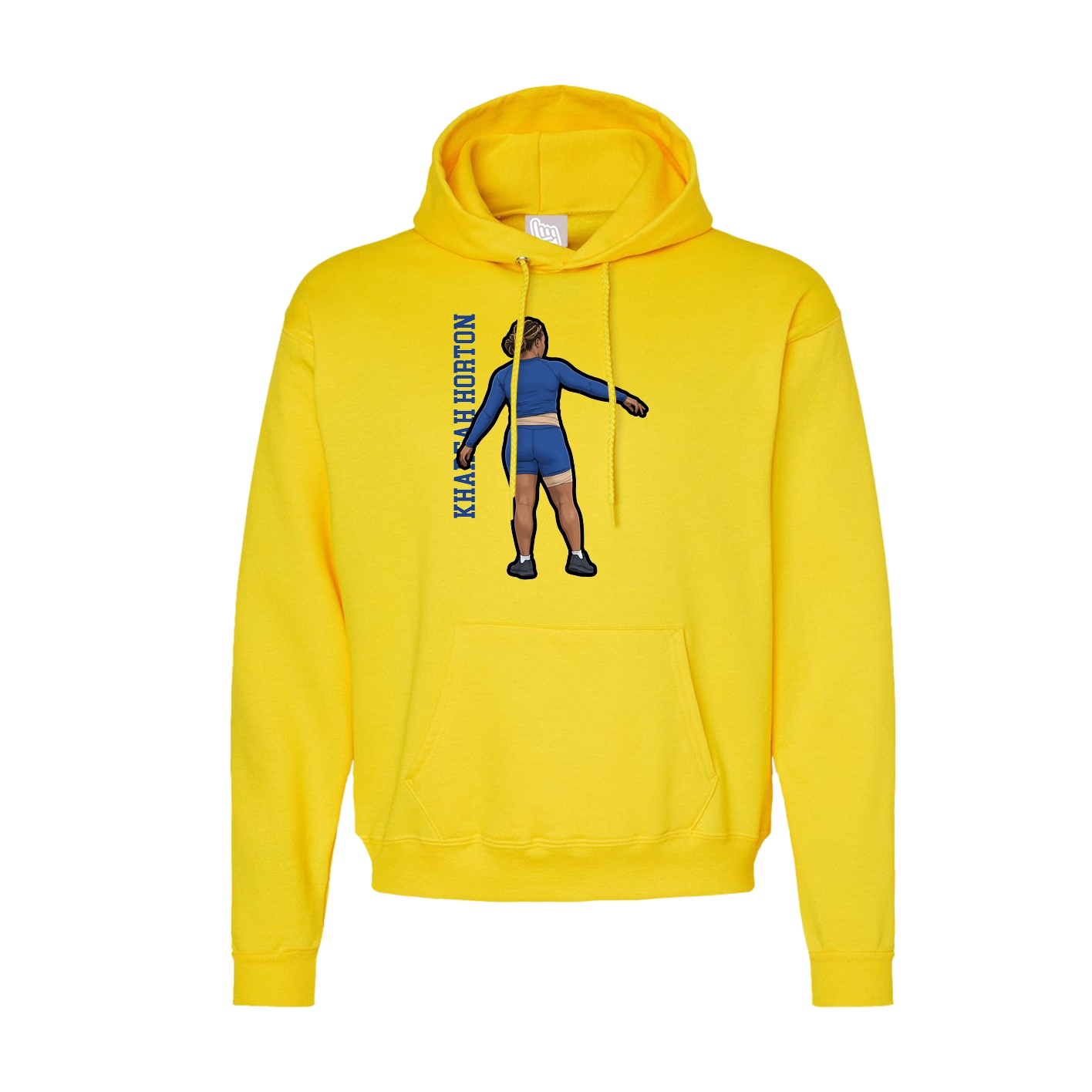 Hoodie — Name Vertical in Yellow