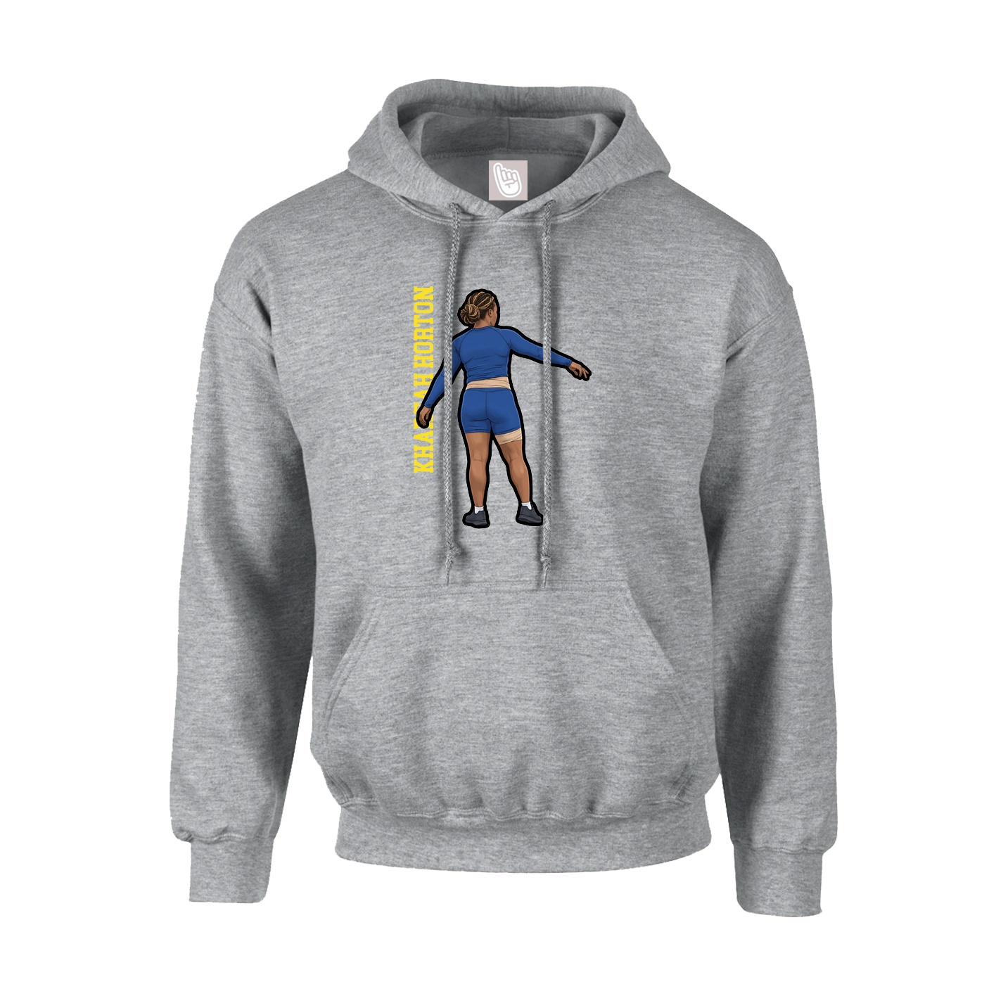 Youth Hoodie — Name Vertical in Grey