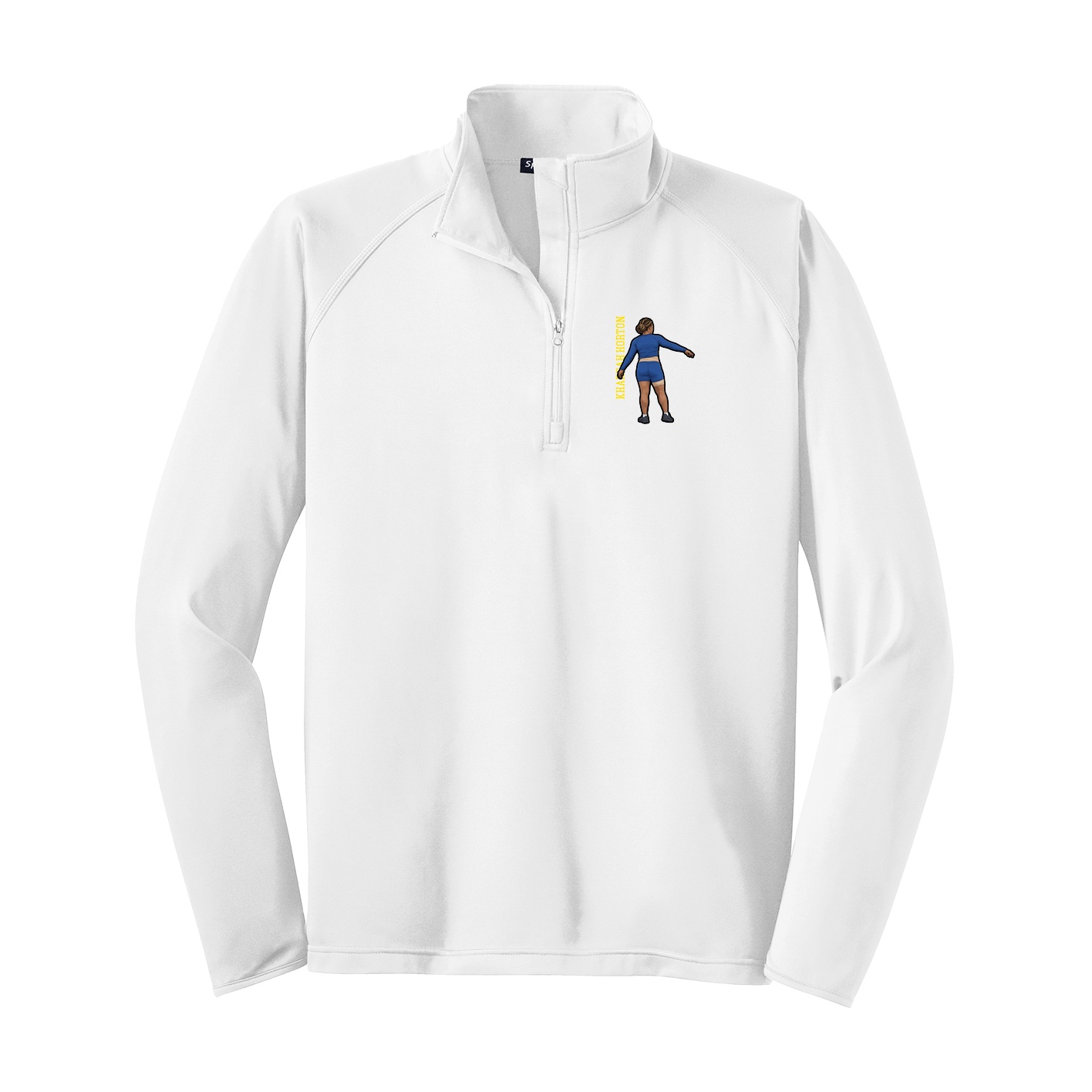 Q-Zip Pullover — Name Vertical in White