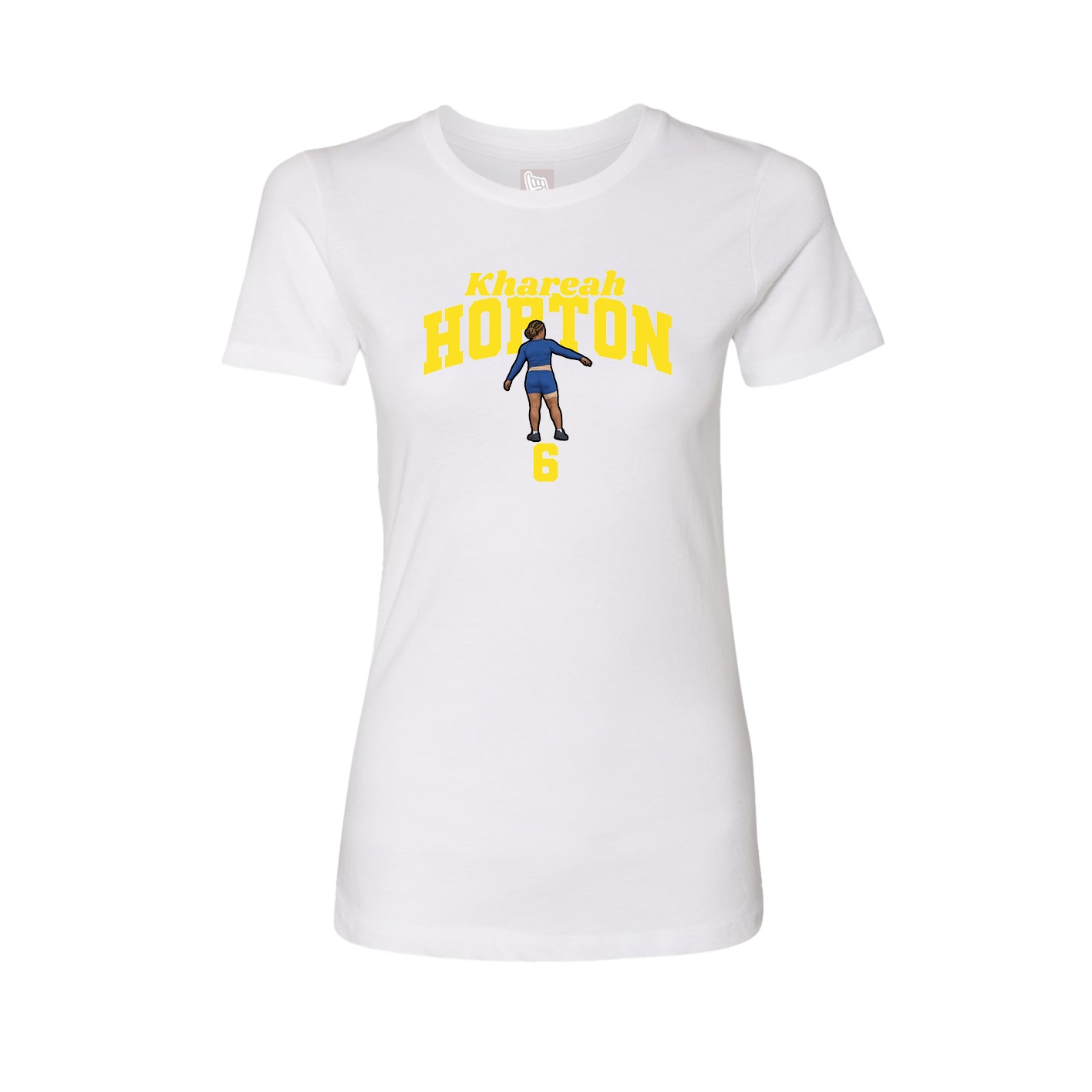 Fitted Women's Tee — Signature Arch in White