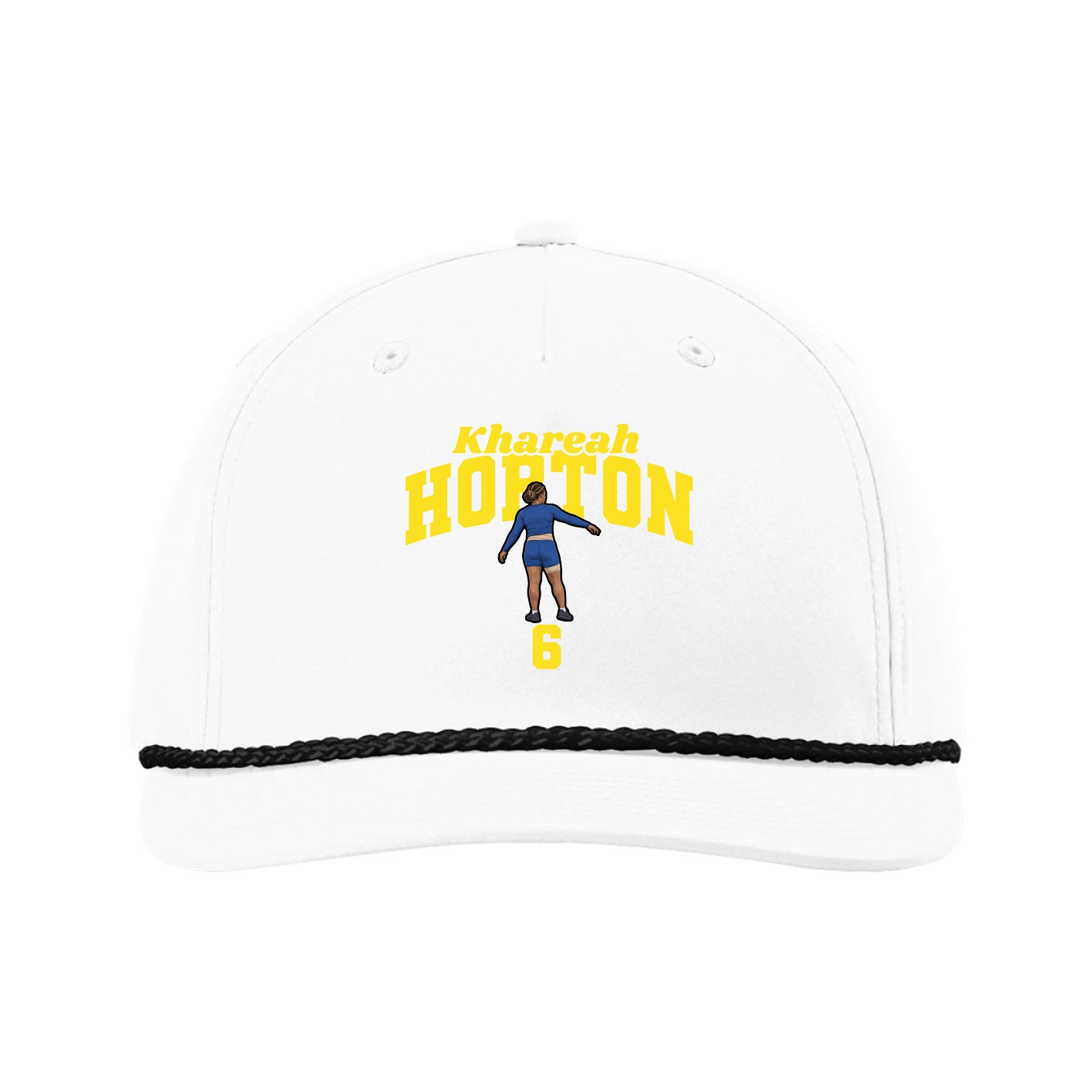 Five-Panel Classic Rope Cap — Signature Arch in White