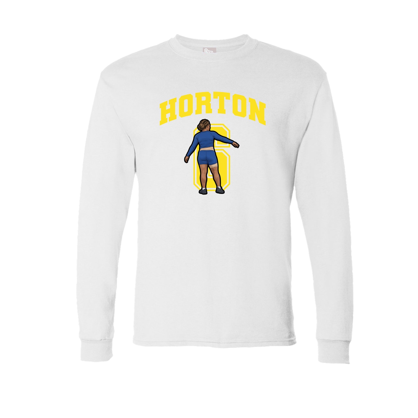 Long Sleeve Tee — Number in White