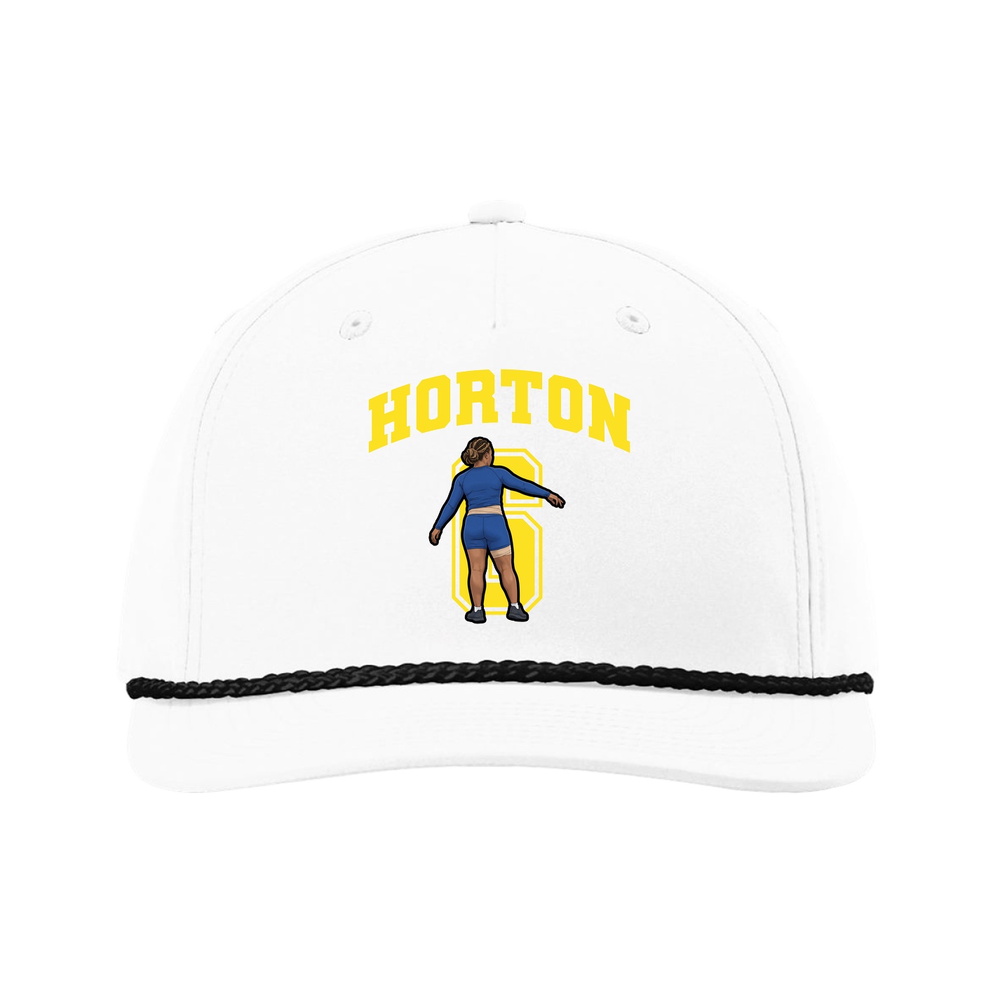 Five-Panel Classic Rope Cap — Number in White