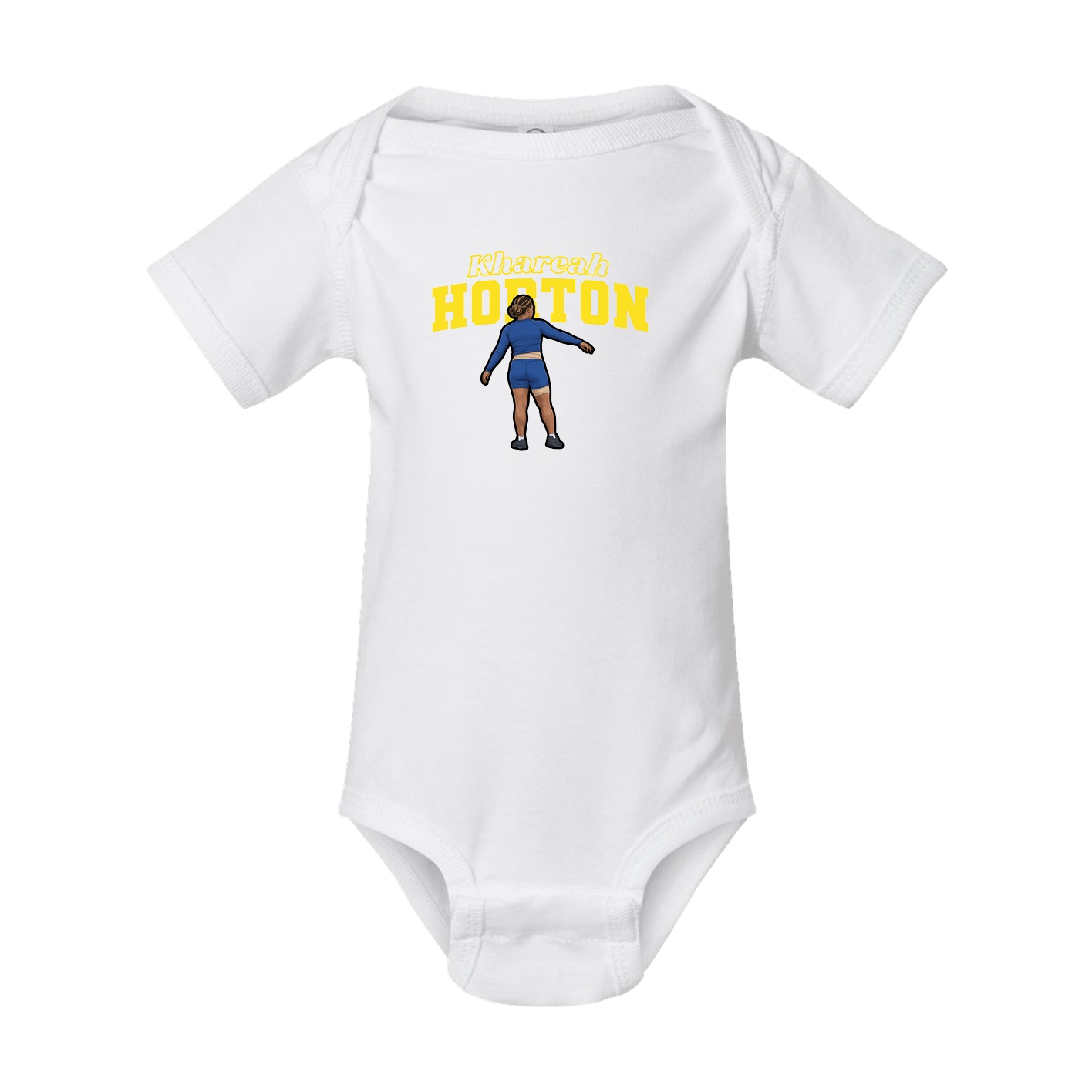 Baby Onesie — Name Arch in White