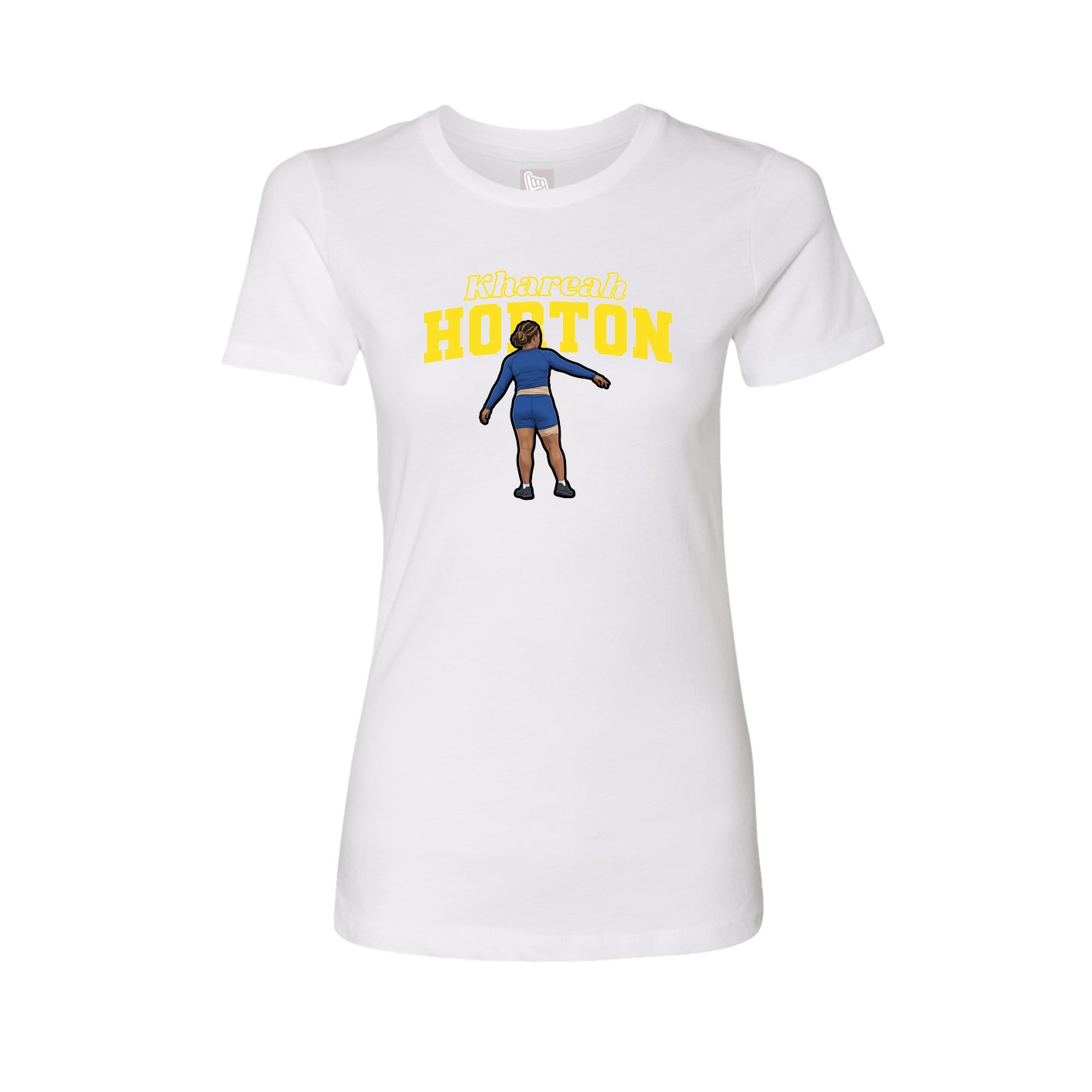 Fitted Women's Tee — Name Arch in White