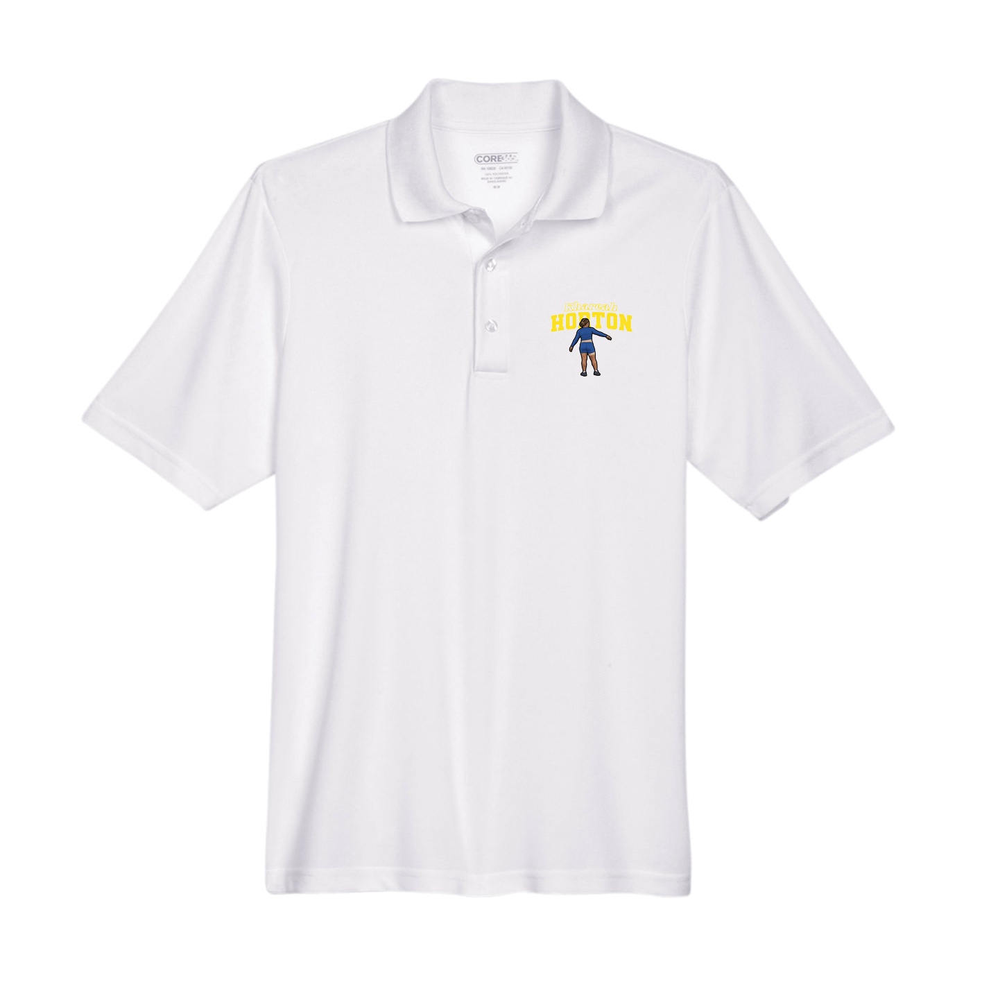 Performance Polo — Name Arch in White