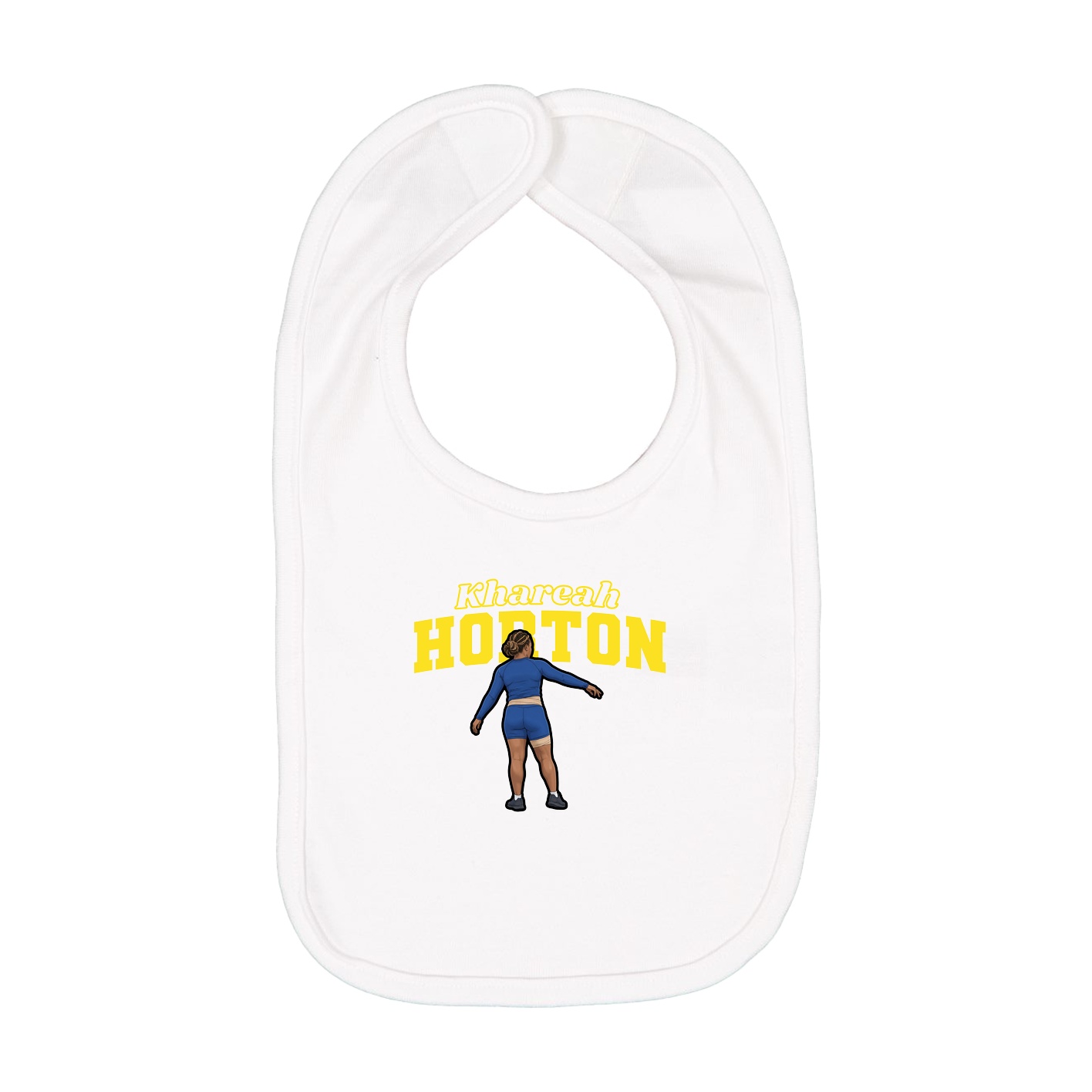 Infant Bib — Name Arch in White