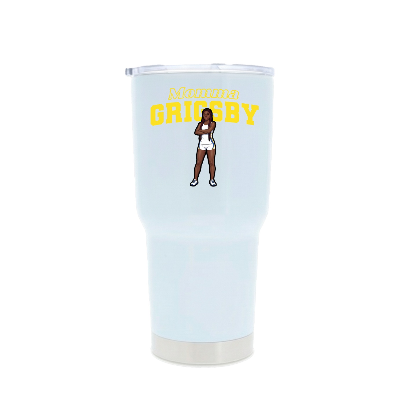 30oz Stainless Steel Tumbler — Mothers Day Block in White