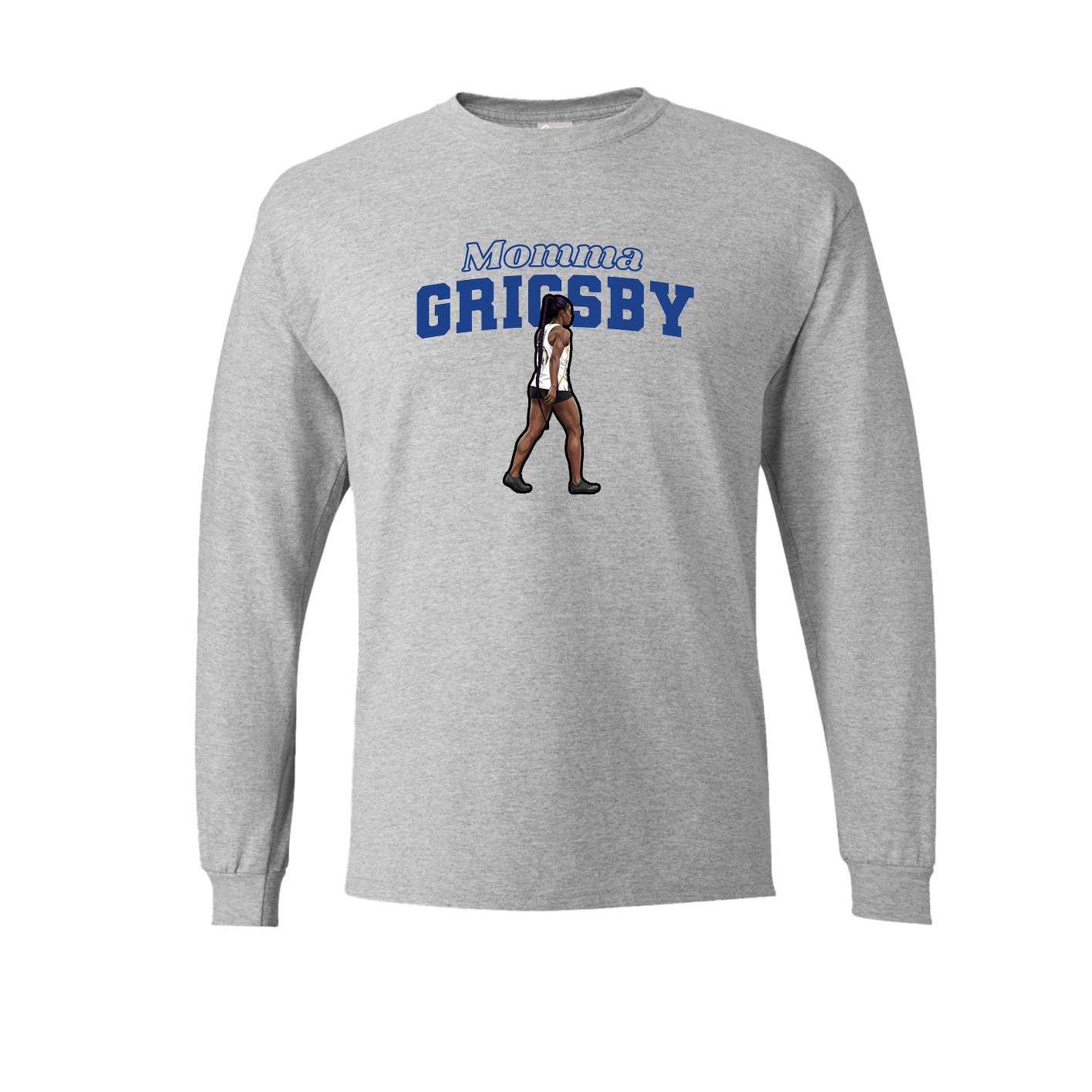 Long Sleeve Tee — Mothers Day Block in Grey