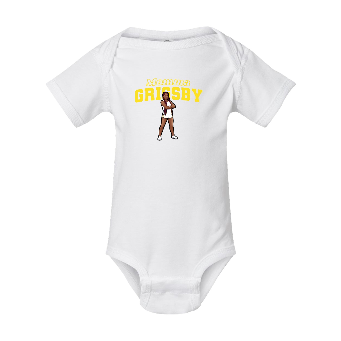 Baby Onesie — Mothers Day Block in White