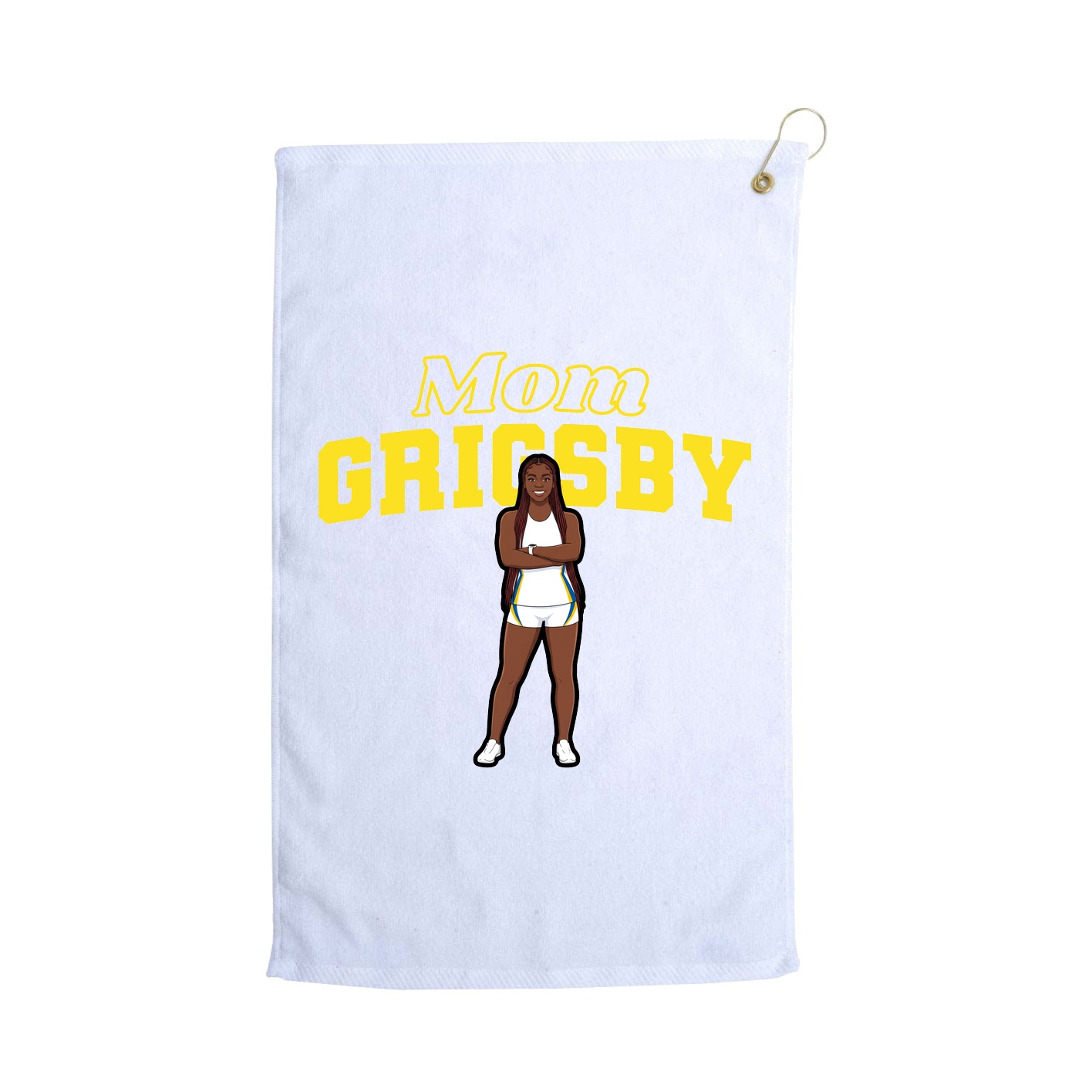 Golf Towel — Mothers Day Block in White
