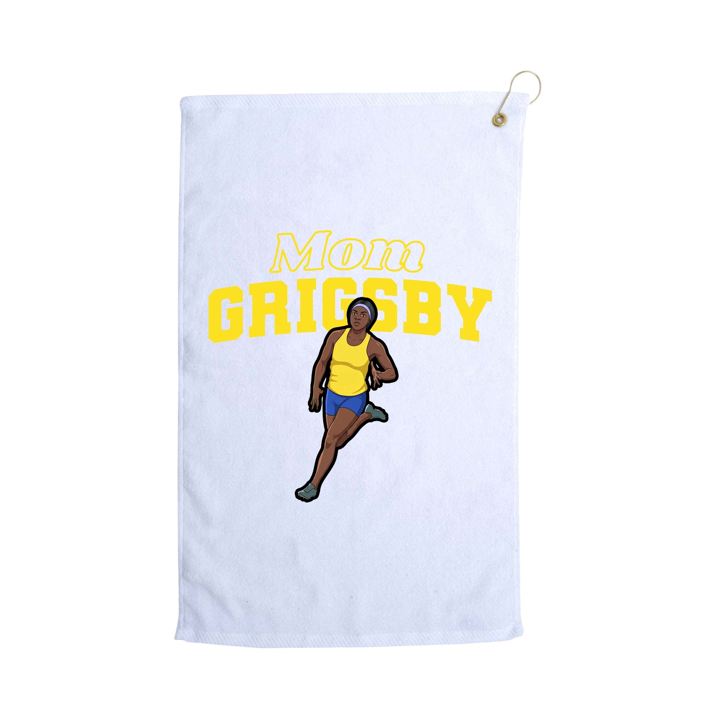 Golf Towel — Mothers Day Block in White