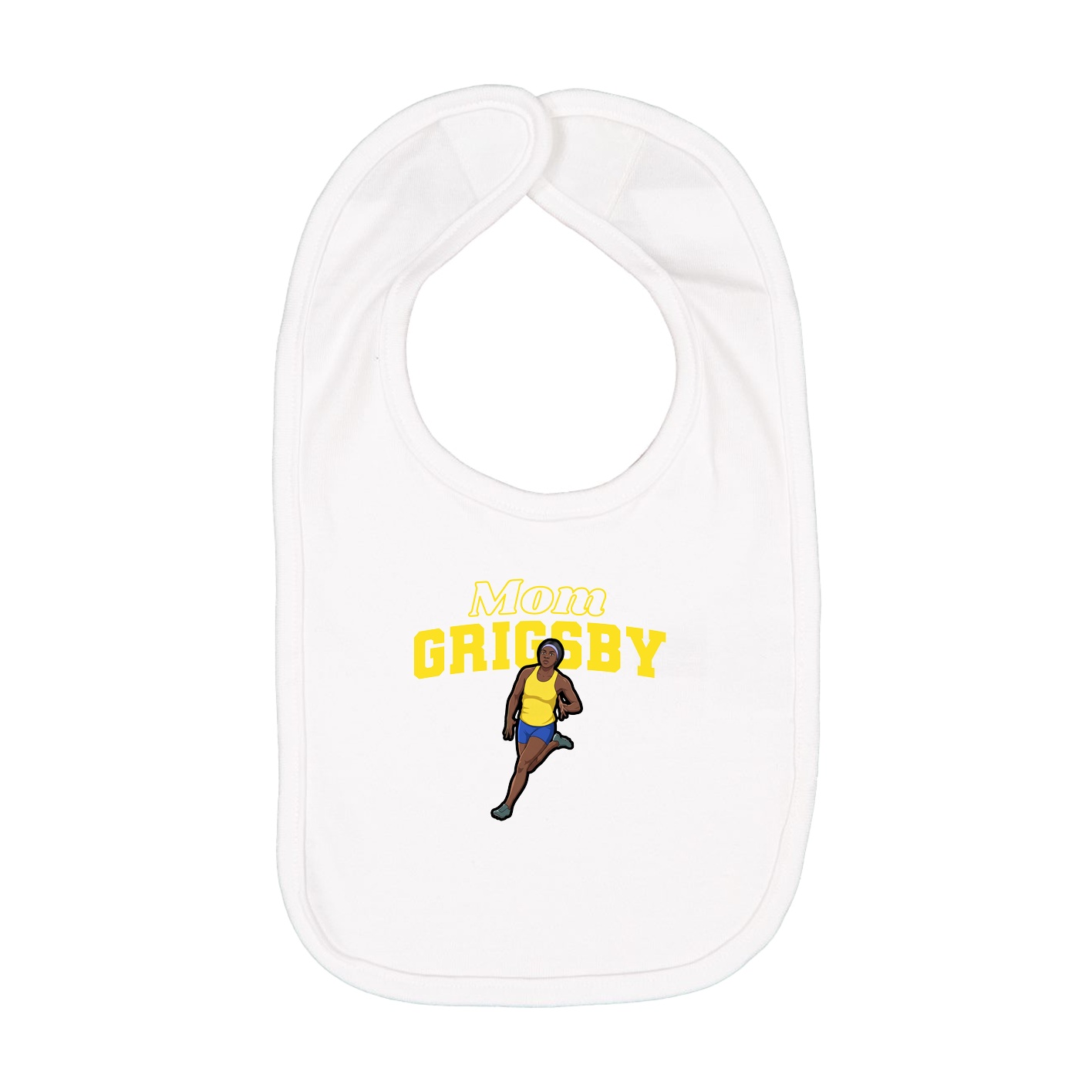 Infant Bib — Mothers Day Block in White