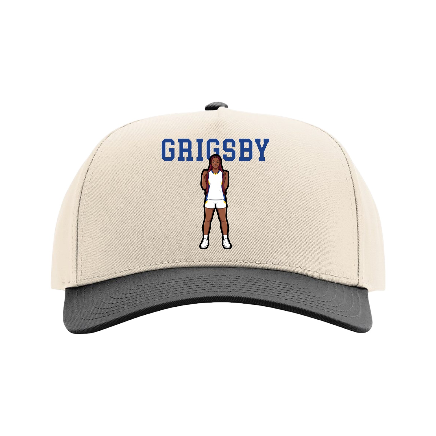 Full Fabric Five-Panel Champ Cap — Shirsey in Cream/Black