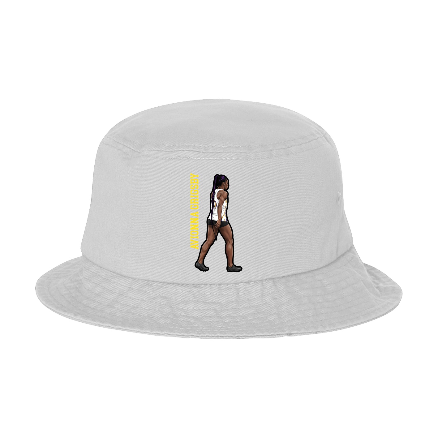 Bucket Cap — Name Vertical in White