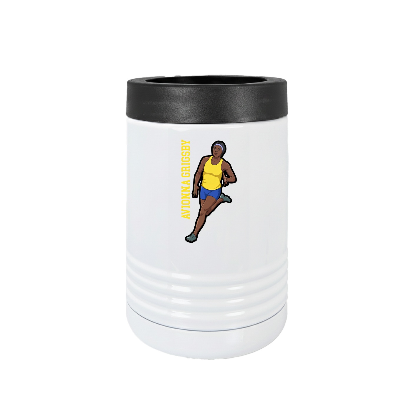 Beverage Holder — Name Vertical in White
